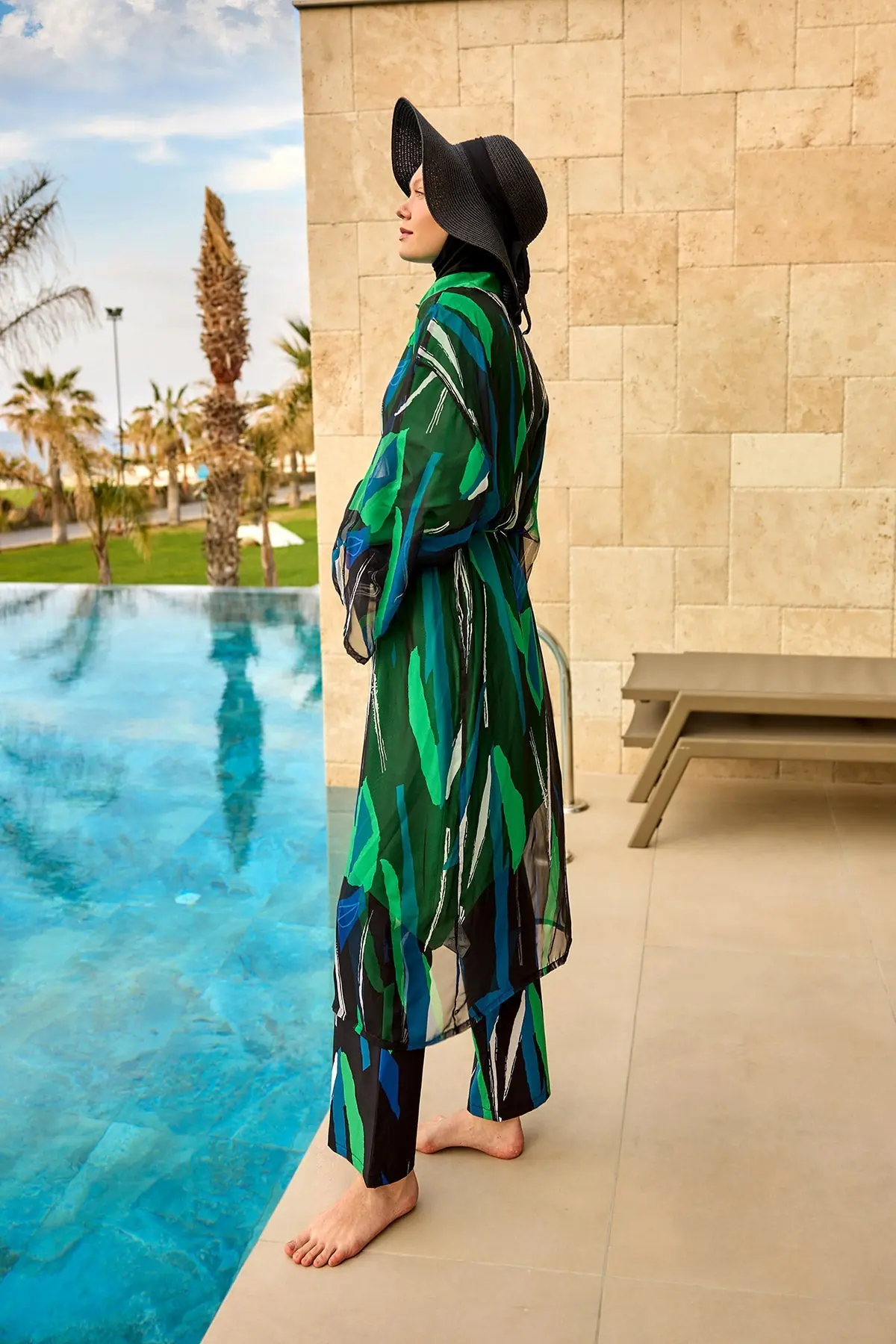 Silky Modest Full Coverage Kimono – Lightweight Elegant Swim Cover P2503-1, photo 3