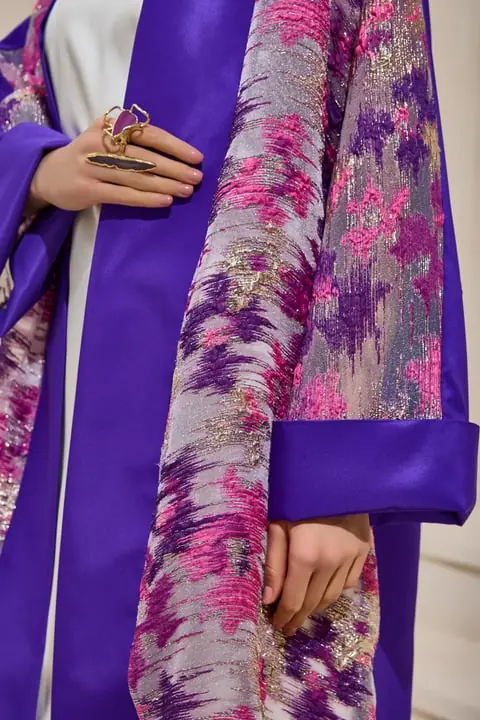 Norah Taffeta Abaya – Purple, photo 4
