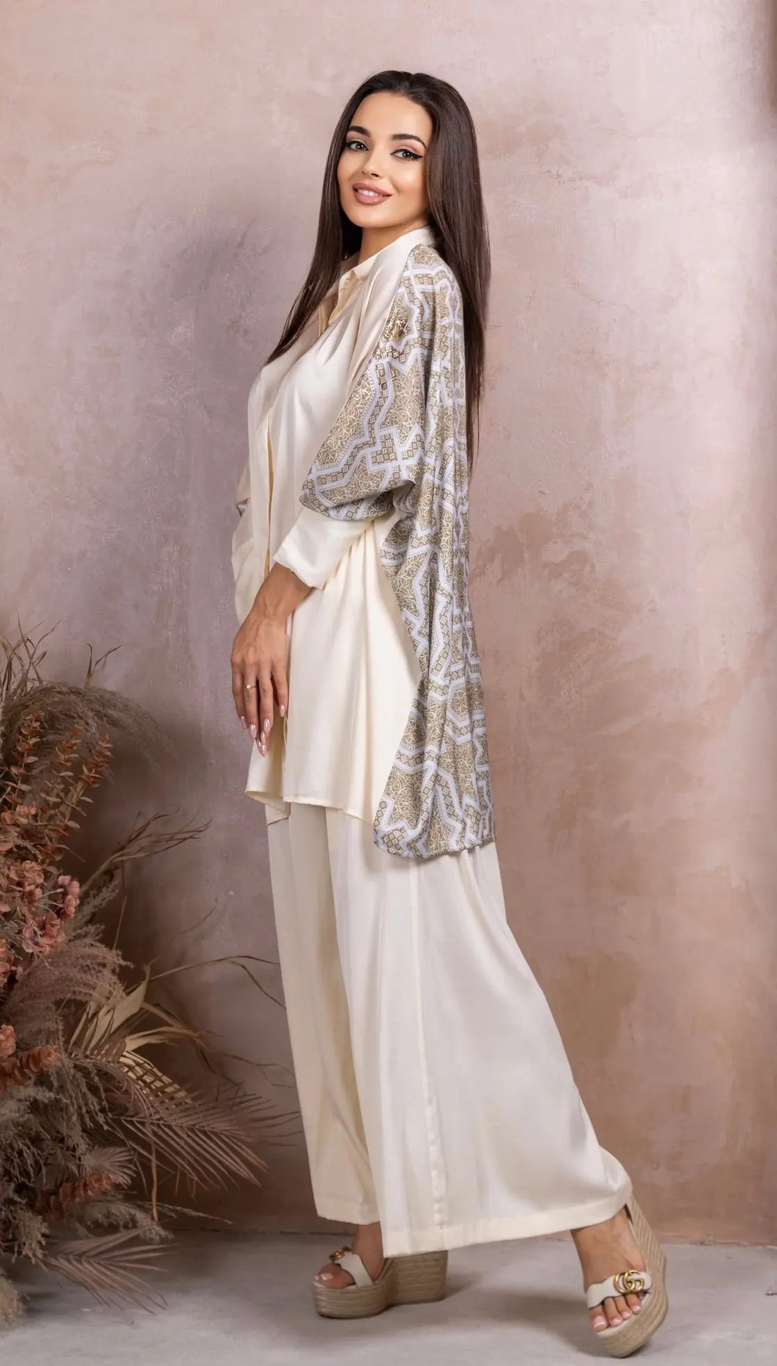 Gold Beige Silk Co-ord Set, photo 2