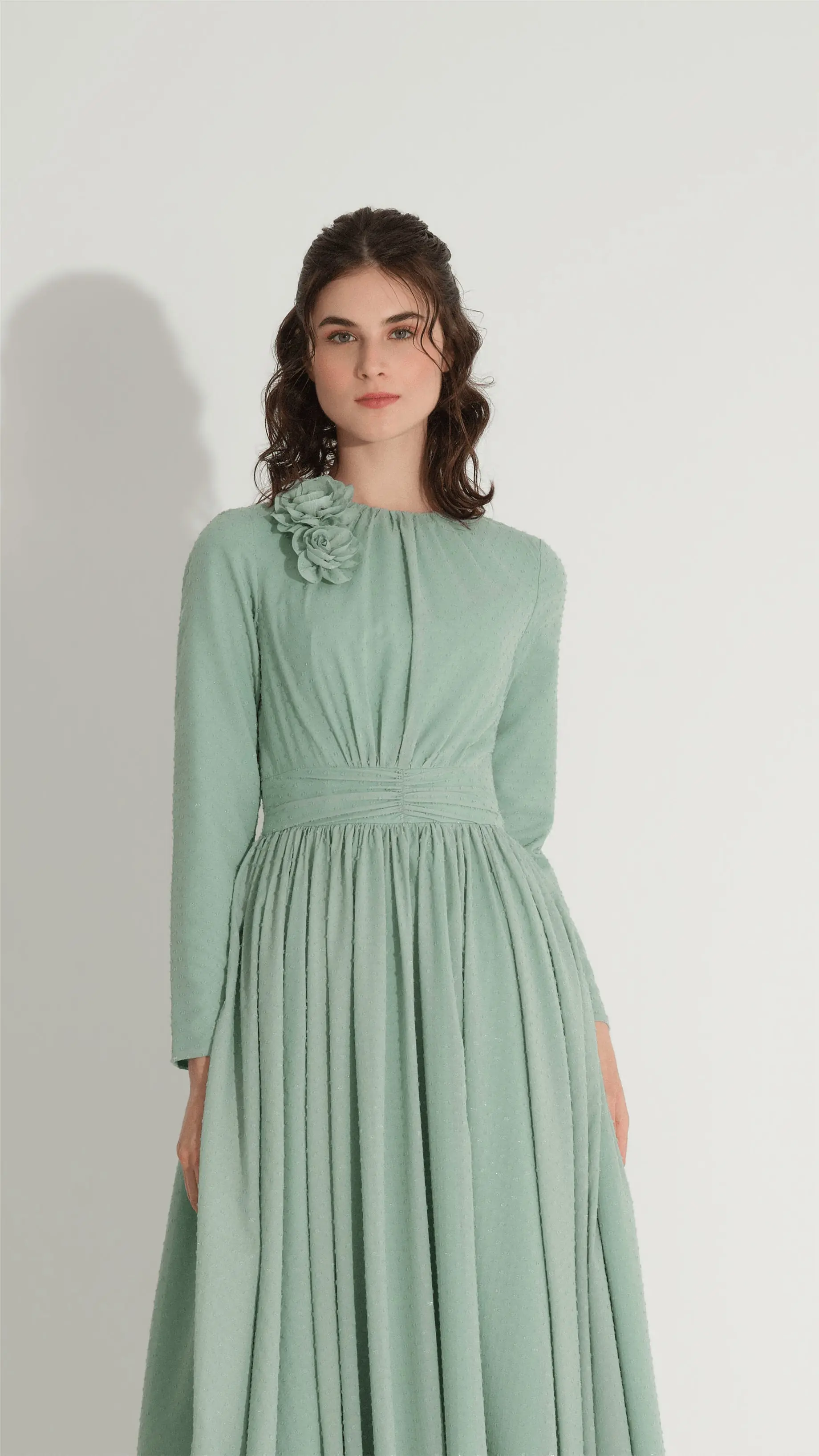 Floral Detail Glitter Dress – Mint, photo 2
