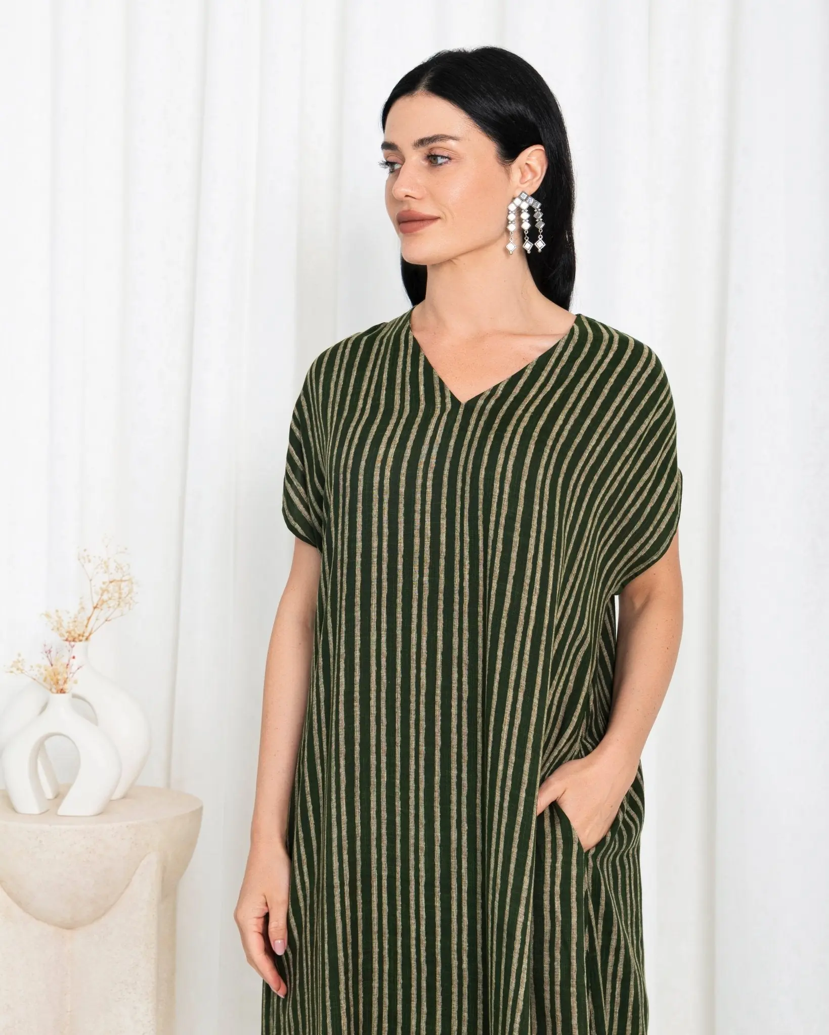 Green  Stripe Kimono Dress, photo 4