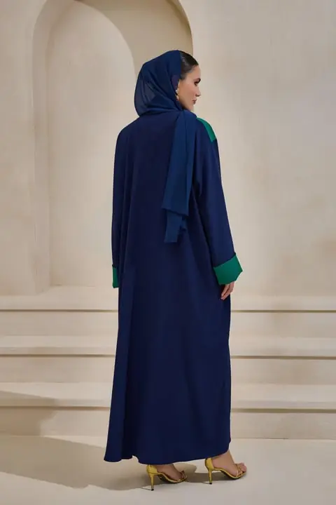 Casual Abaya - Navy Blue Green, photo 2