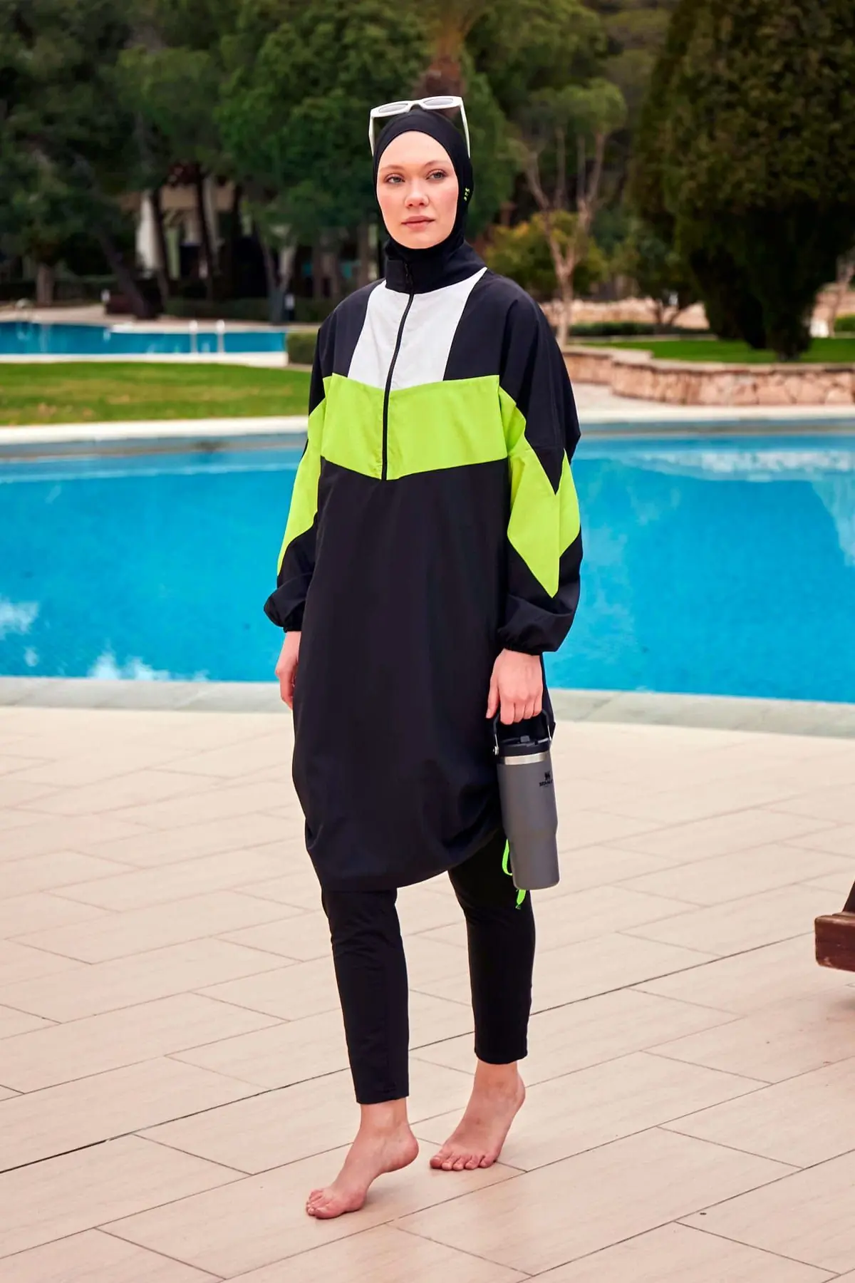 Woven Black Burkini Modest Swimwear M2421, photo 4