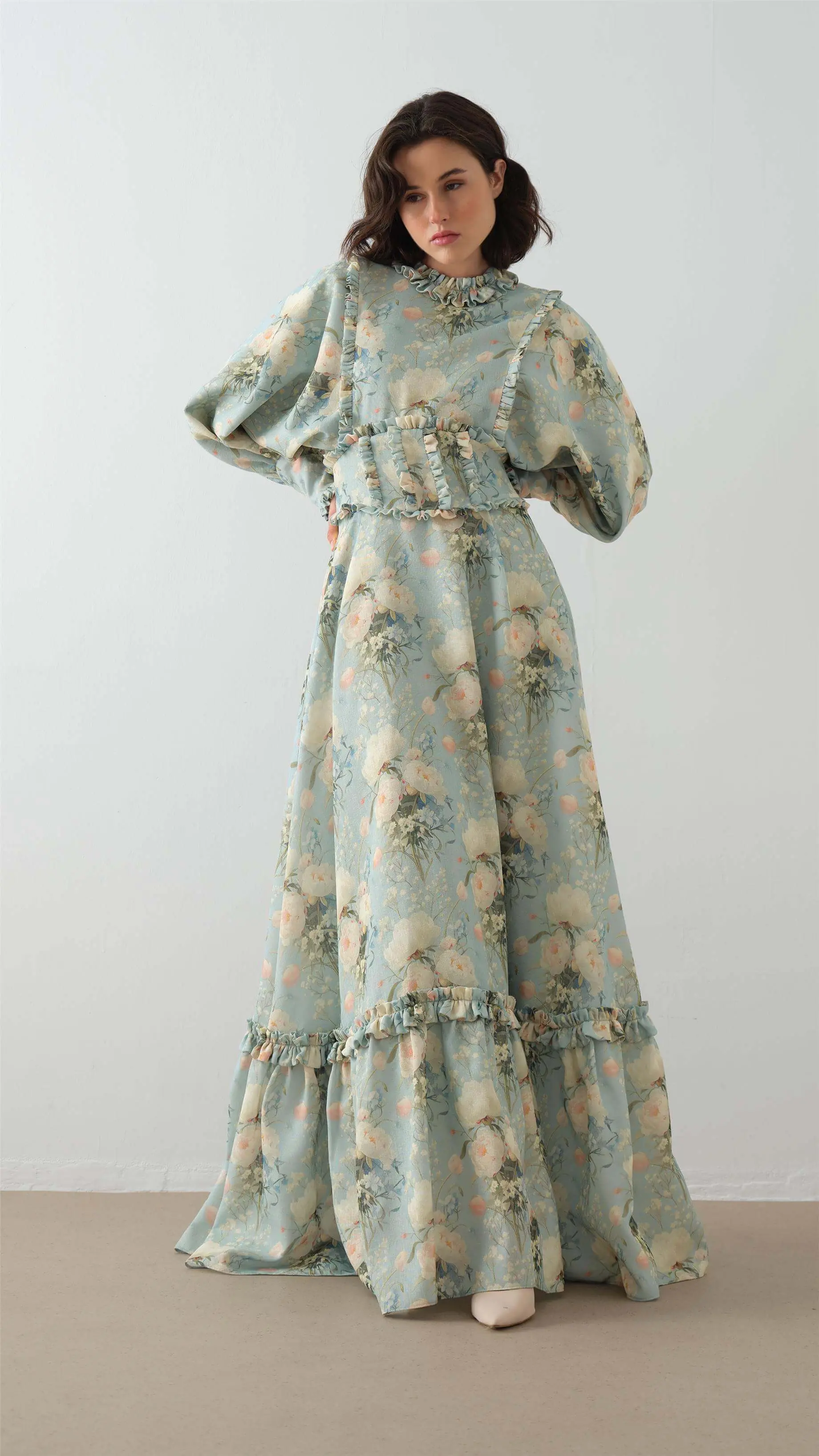 Corset Detail Floral Dress – Mint