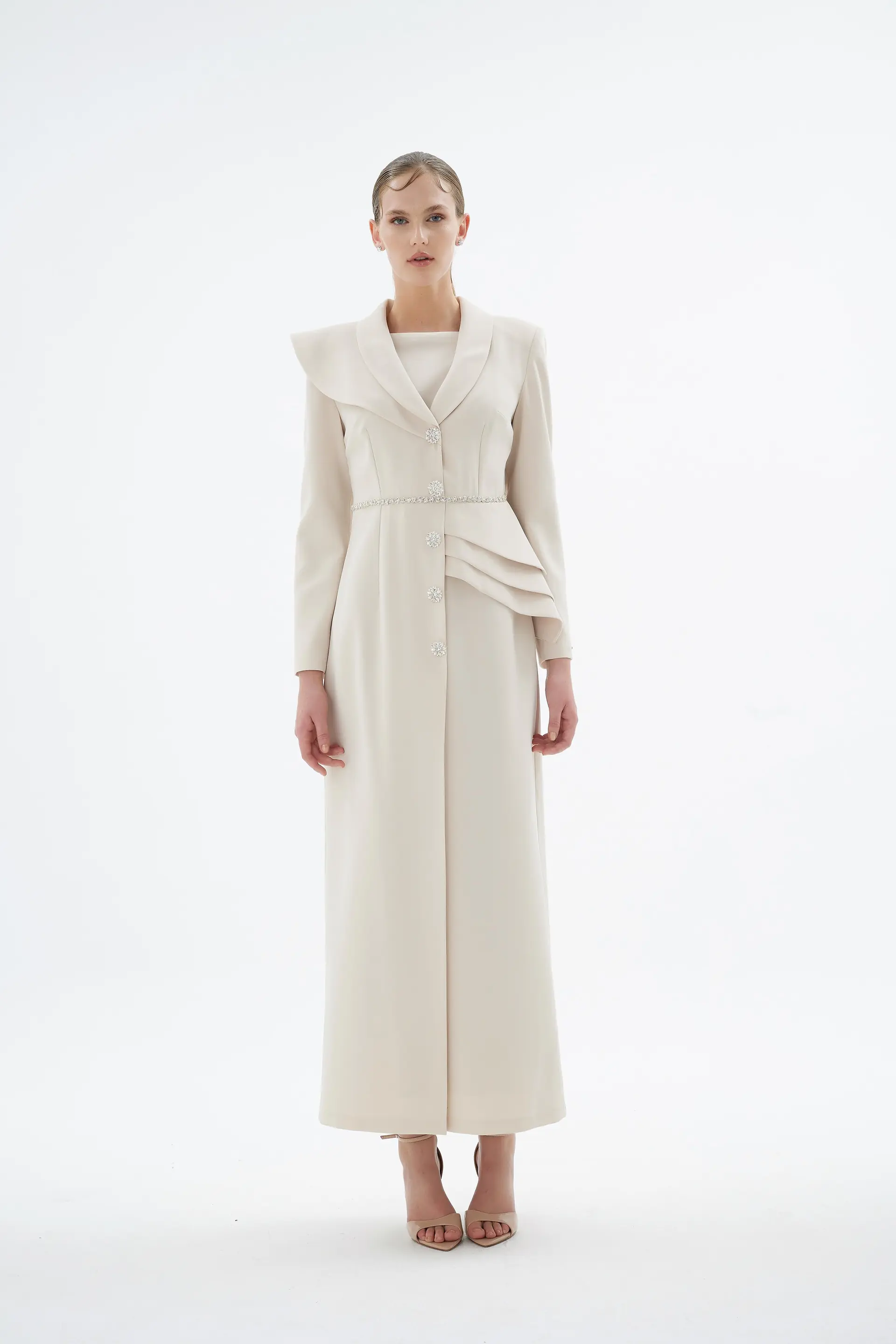 Liana Tailored Jacket Dress – Stone