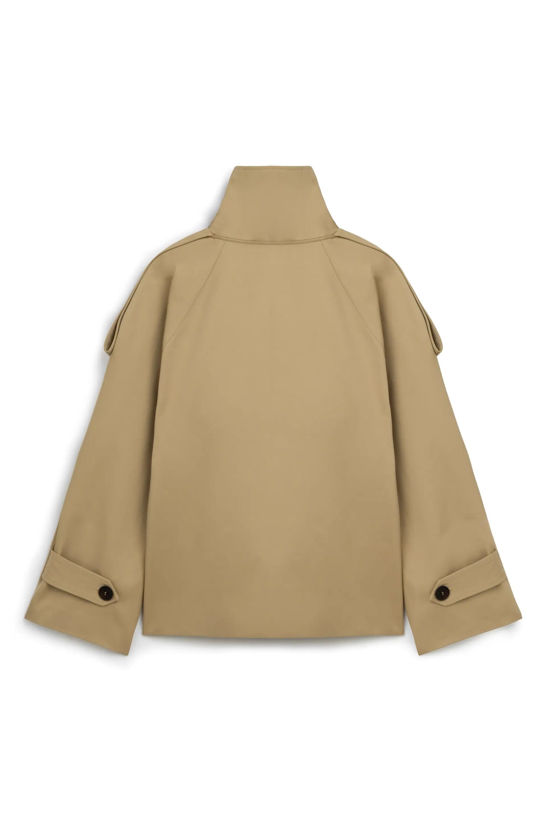 High-Neck Oversized Trench Jacket – Beige, photo 2