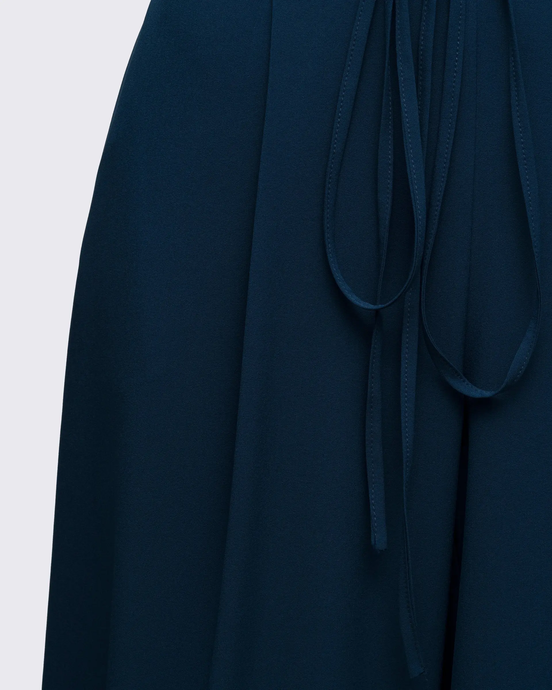 Loom-Ayarlanabilir Bel Detaylı Geniş Paça Pantolon - Lacivert, photo 2