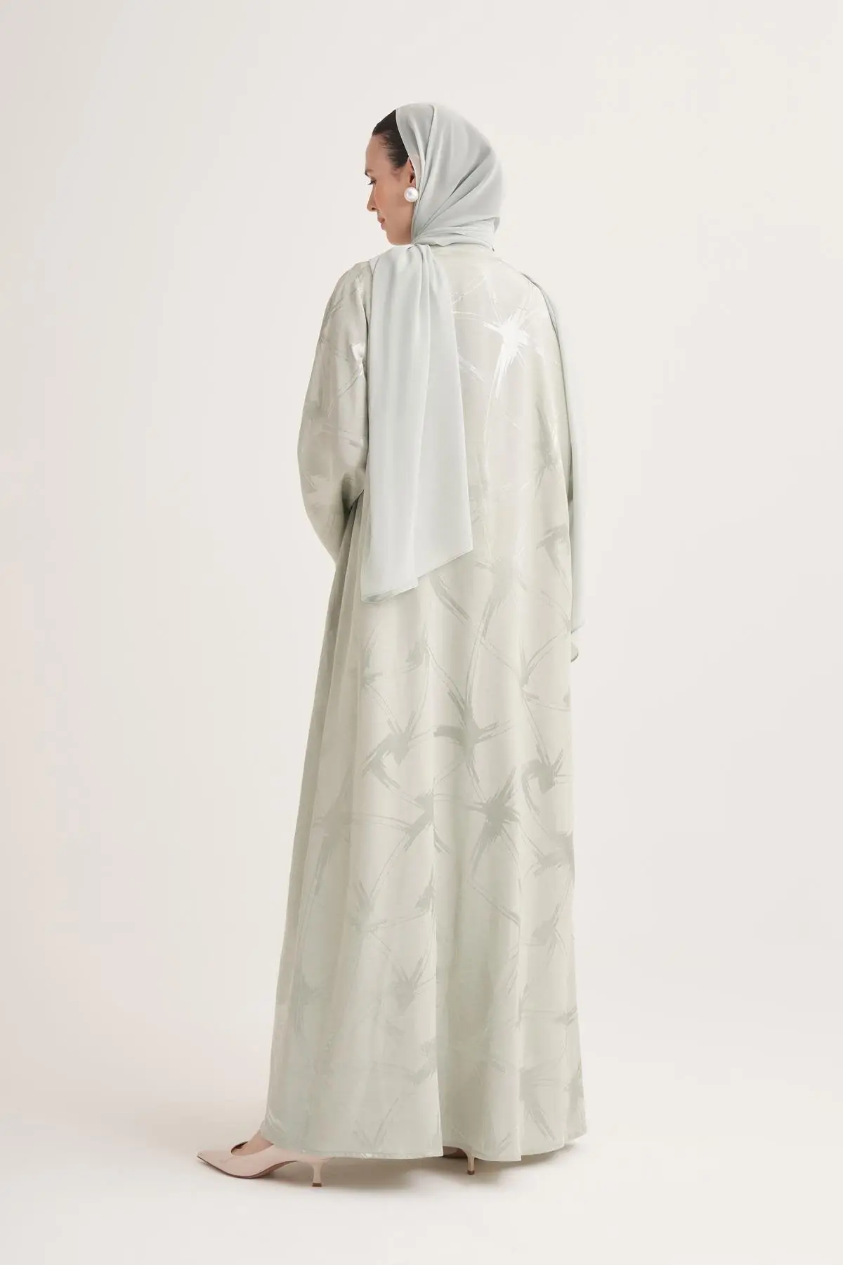 Mila Linen Abaya & Scarf – Mint, photo 4