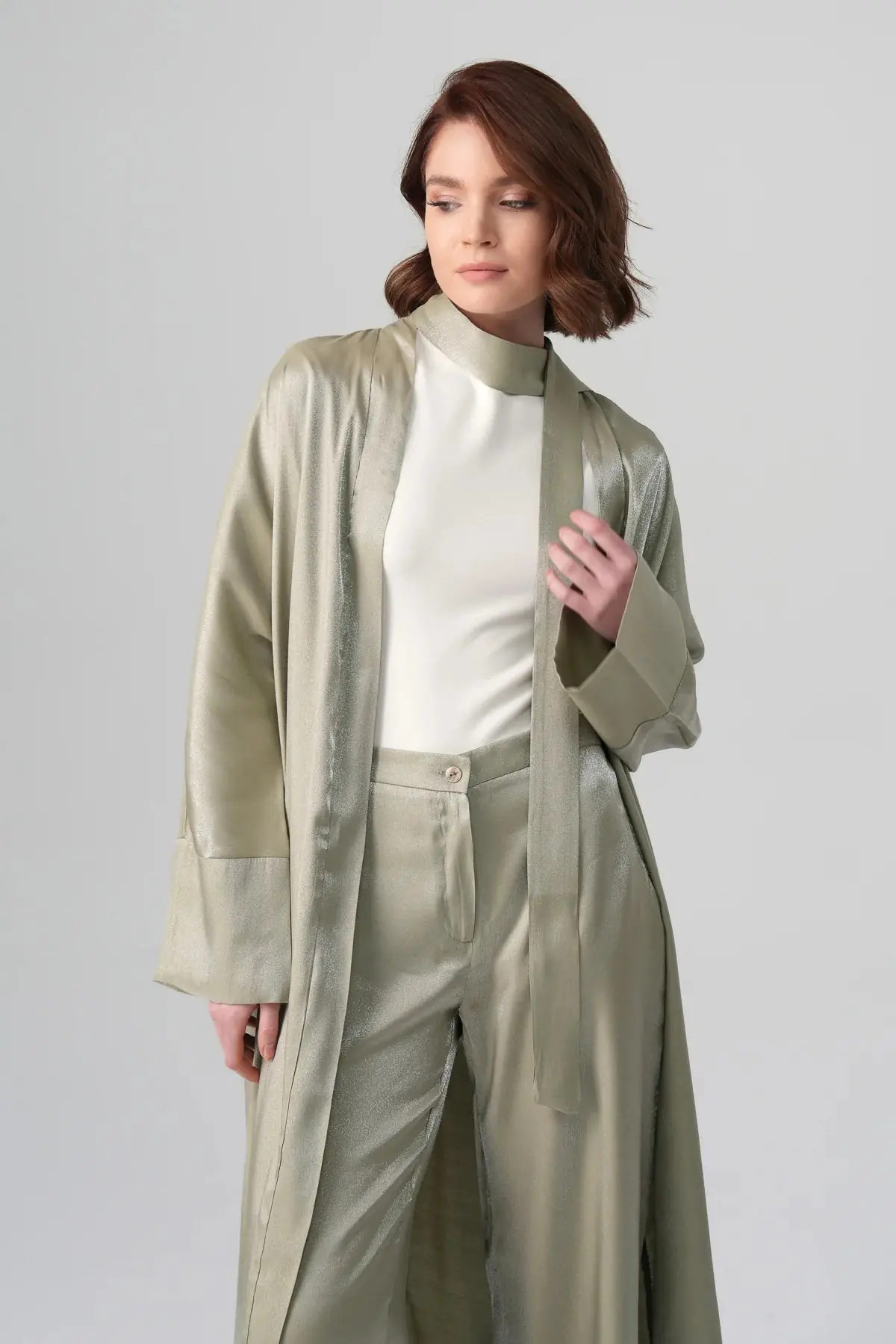 Sorelle Metallic Abaya - Green, photo 2