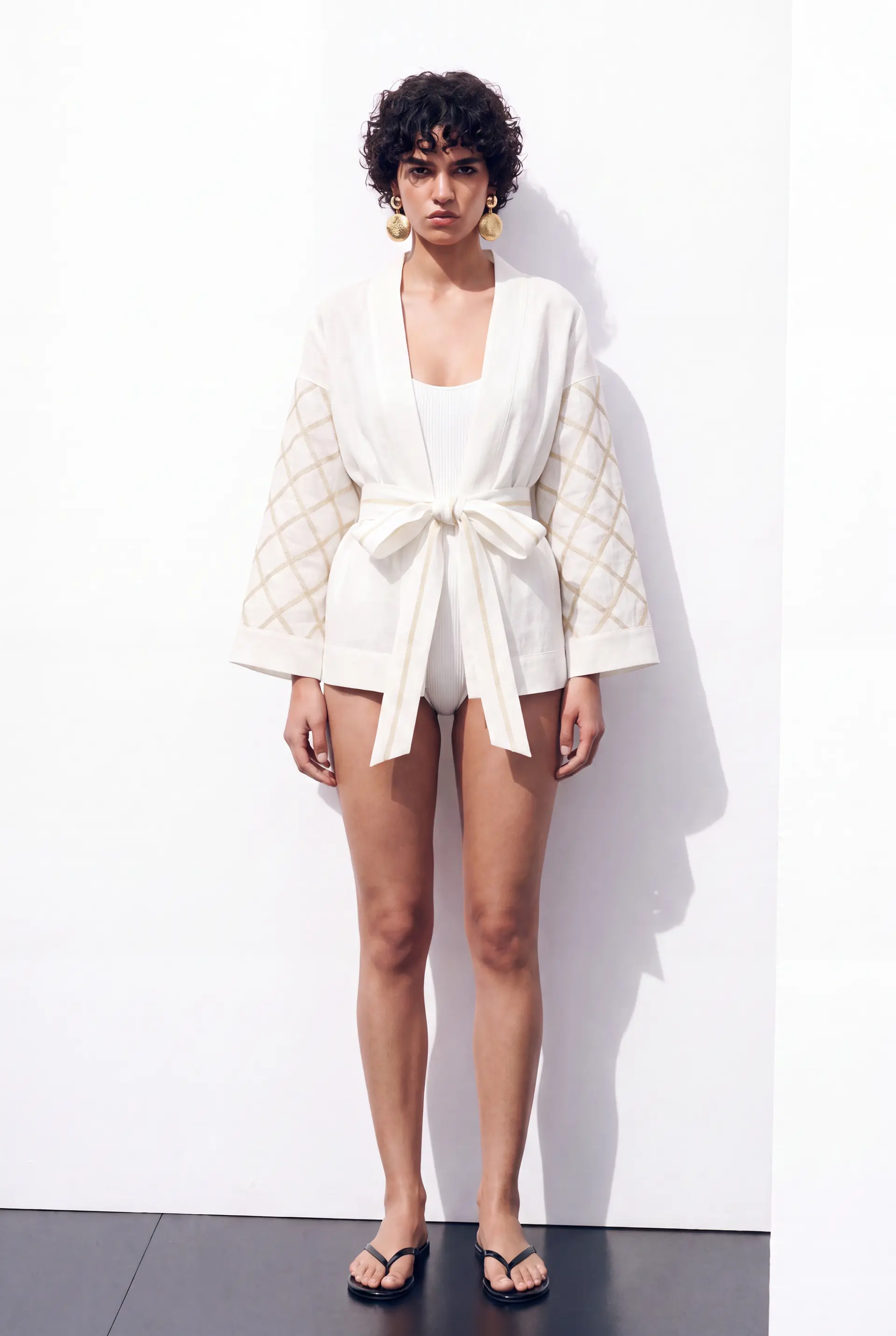 Ivory Linen Kimono Blouse - Premium Design, photo 3