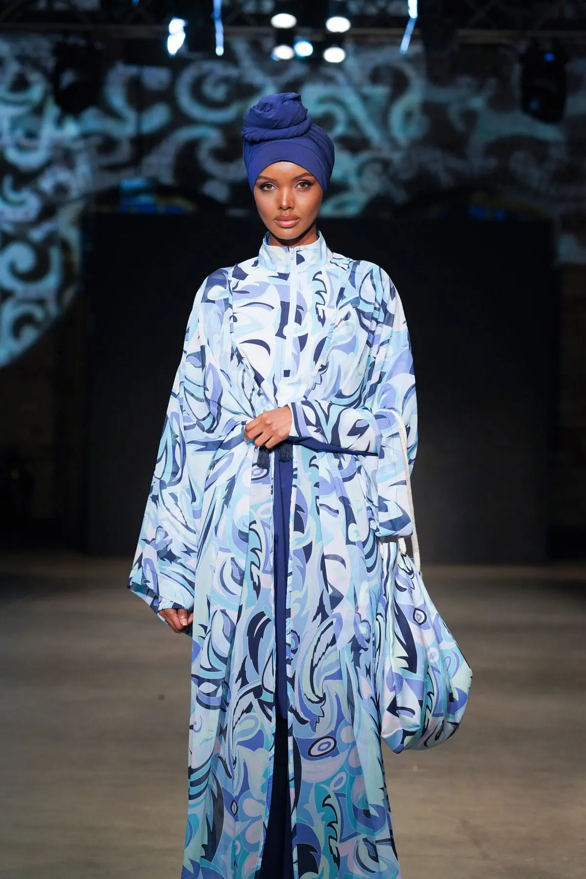 Woven Navy Burkini Modest Swimwear M2498, photo 7