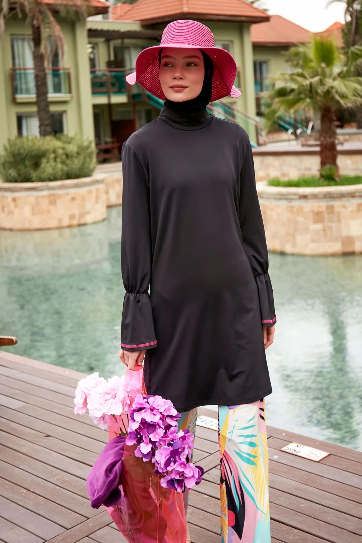 Lycra Black Burkini Modest Swimwear M2480, photo 2