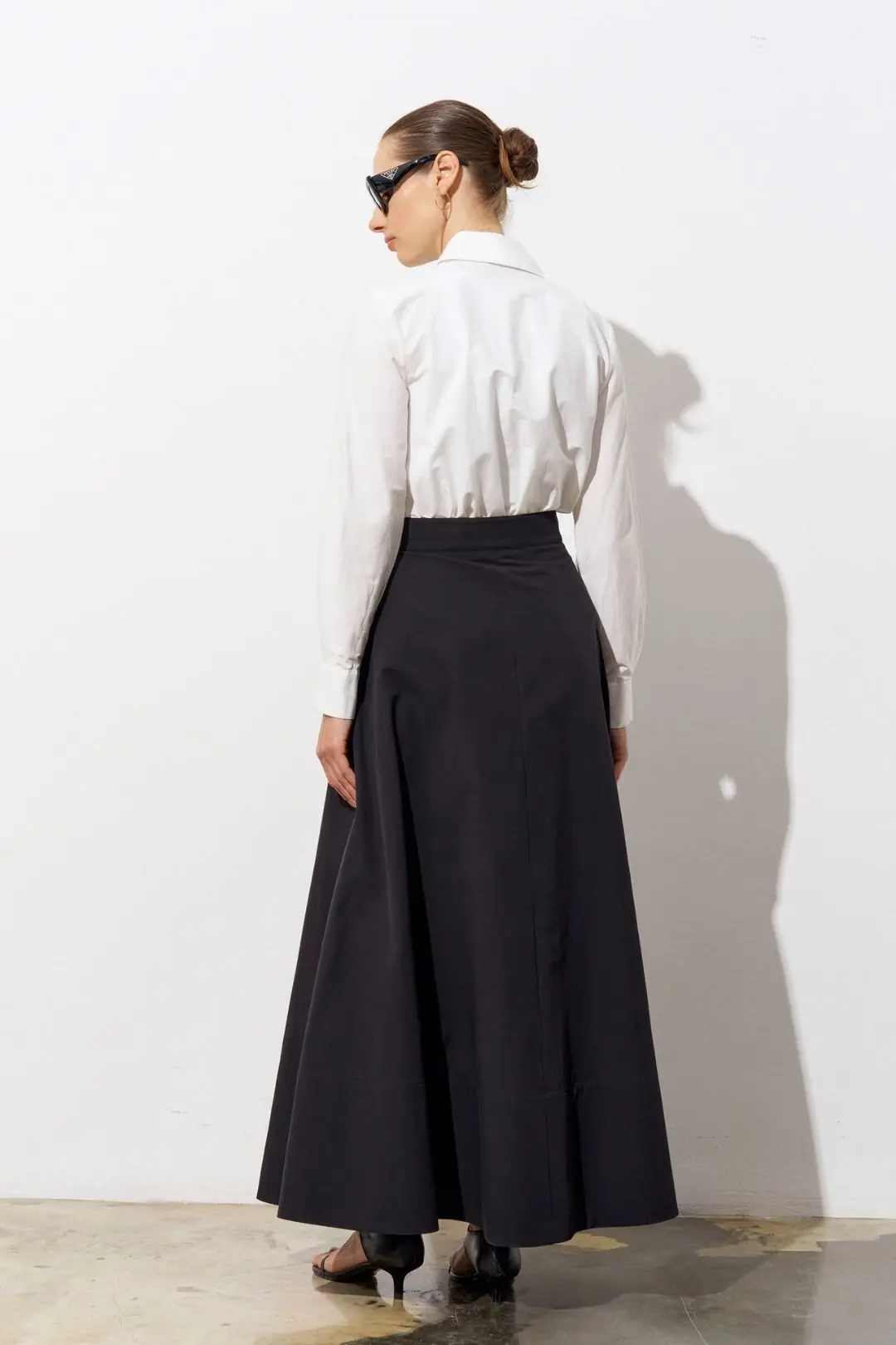 Maren Poplin Maxi Skirt - Black, photo 2