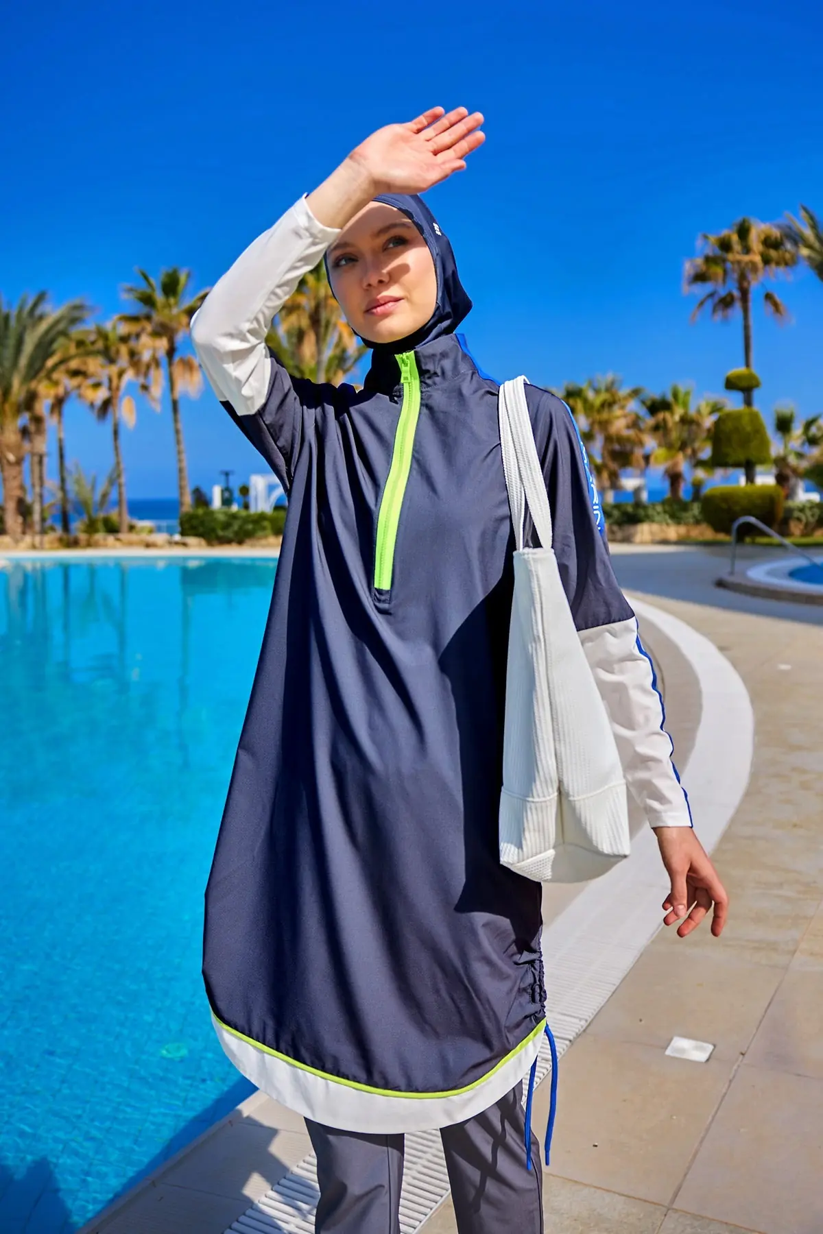 Full Coverage Modest Swimwear Burkini Set - Fume