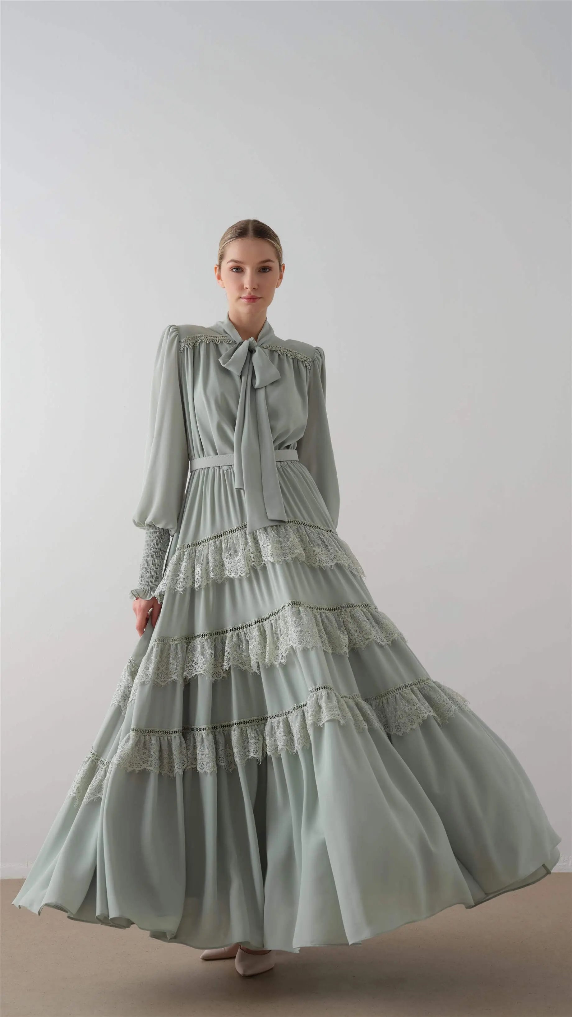 Tiered Ruffle Maxi Dress – Mint