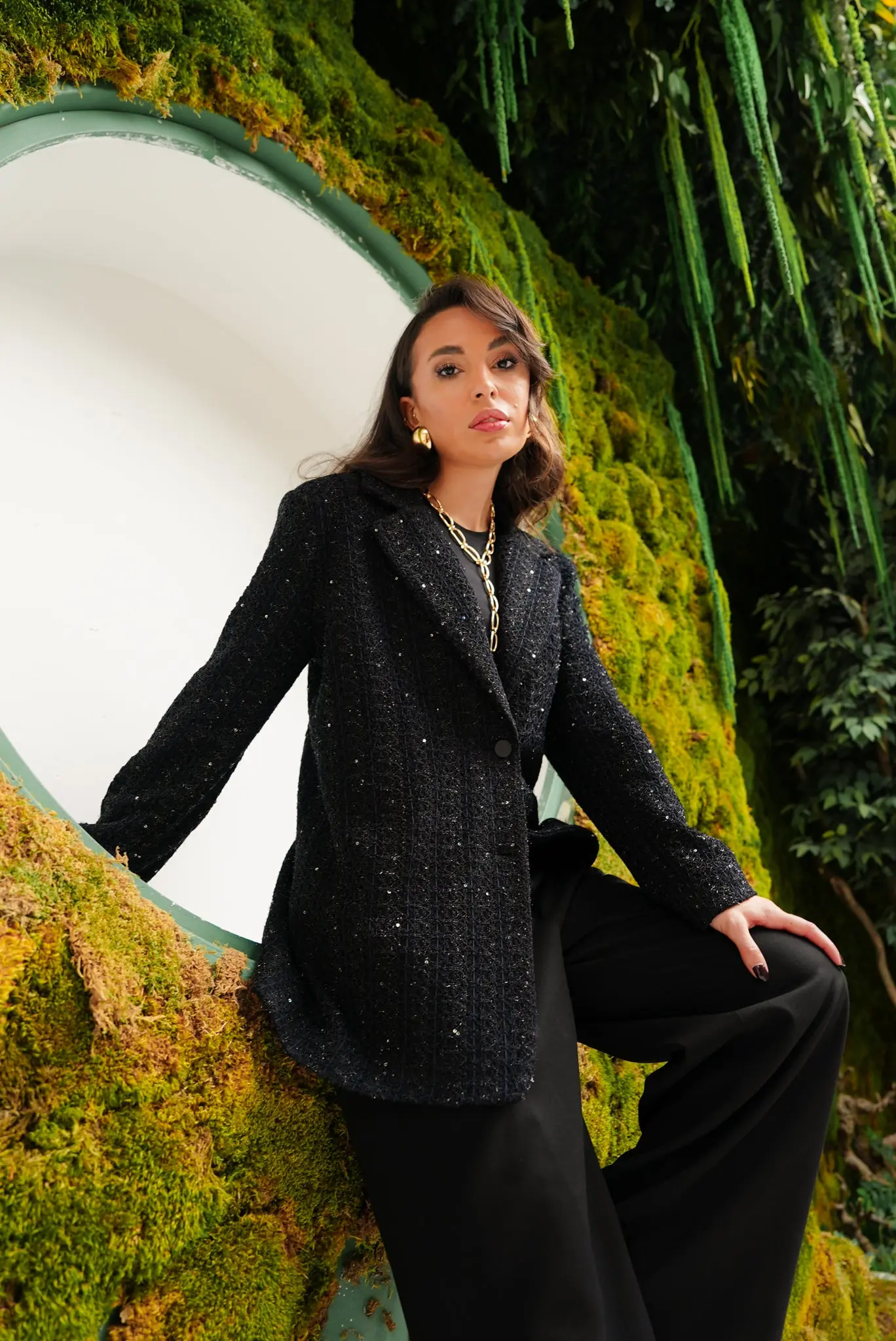 Vera Structured Tweed Blazer – Black, photo 8