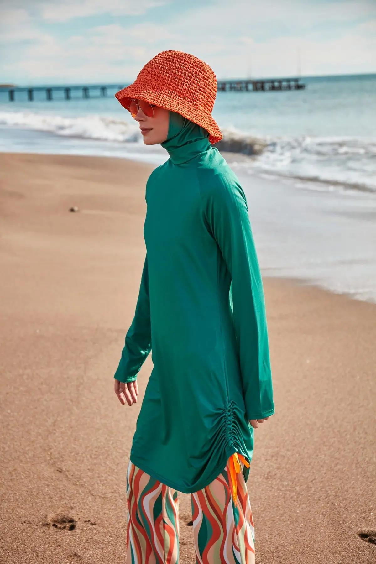 Lycra Green Burkini Modest Swimwear M2493, photo 4