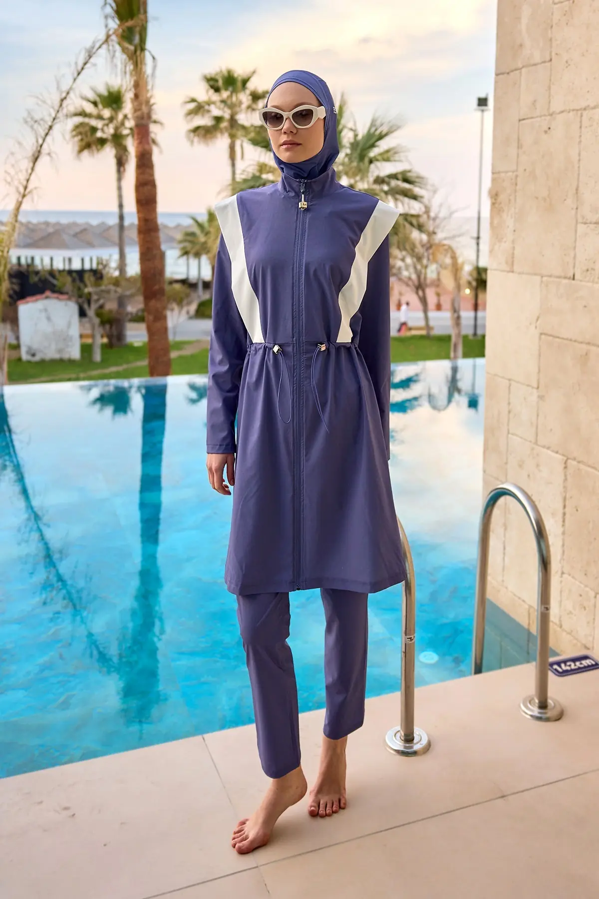 Marina Full Coverage Modest Swimsuit - Indigo, photo 2