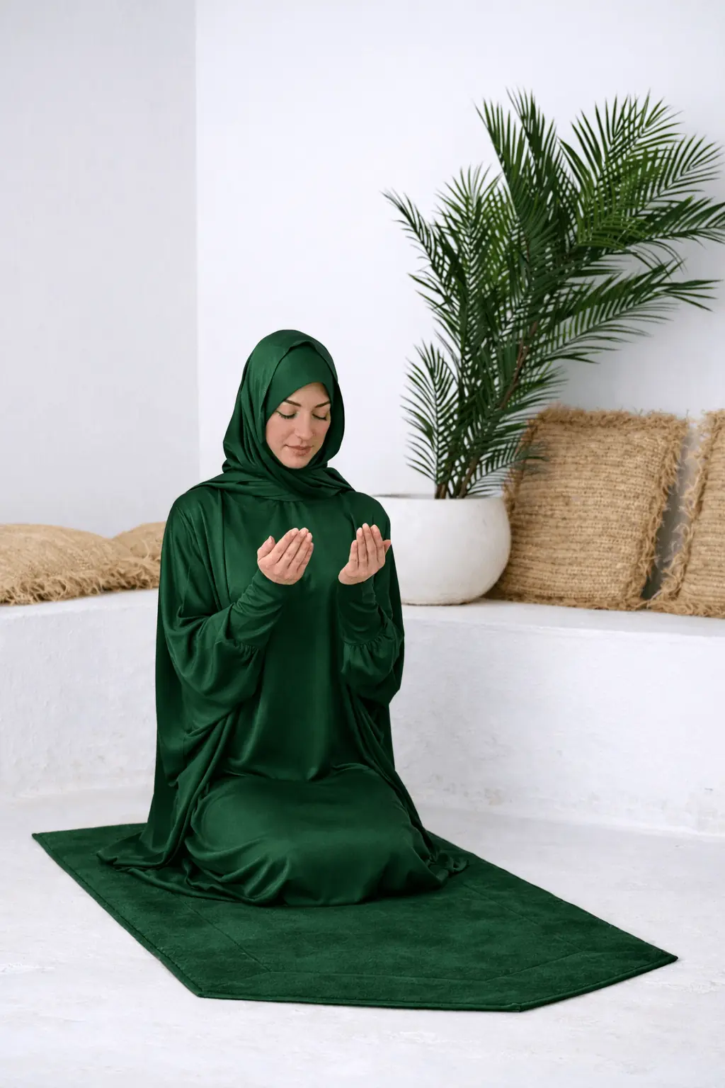 Deep Forest Green Prayer Abaya, photo 2