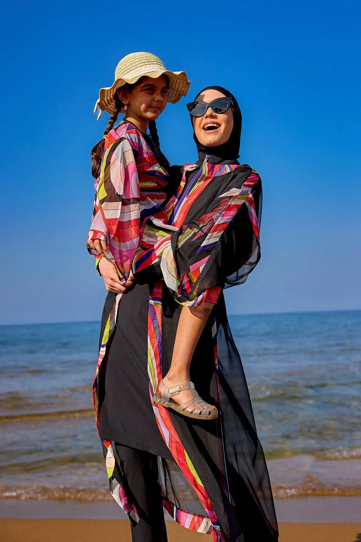 Marina Kids Beach Cover Up Lightweight Kimono - Colorful, photo 3