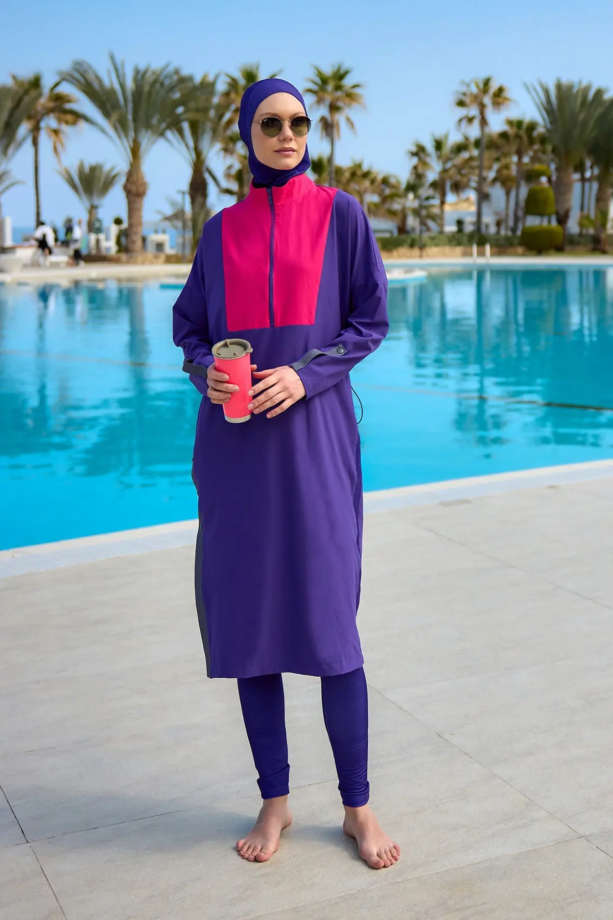 Purple Full Coverage Modest Swimwear Burkini Set M2527-2, photo 5