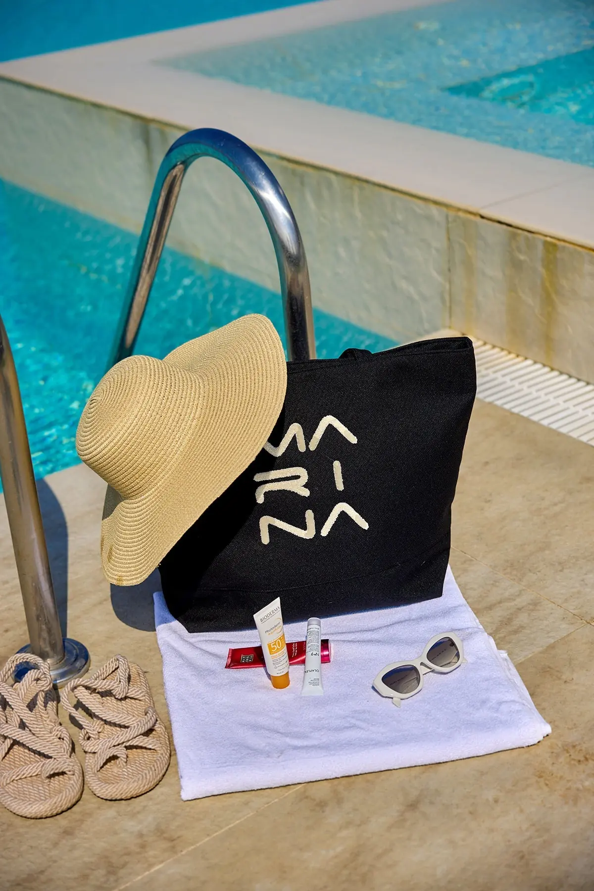 Large Black Beach Bag with Zipper CA2501-1, photo 3