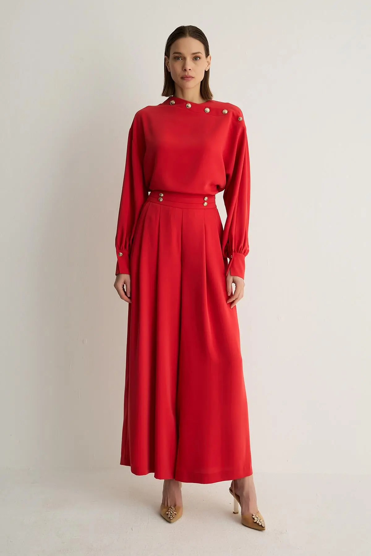 Oriana Tailored Trousers – Red, photo 2
