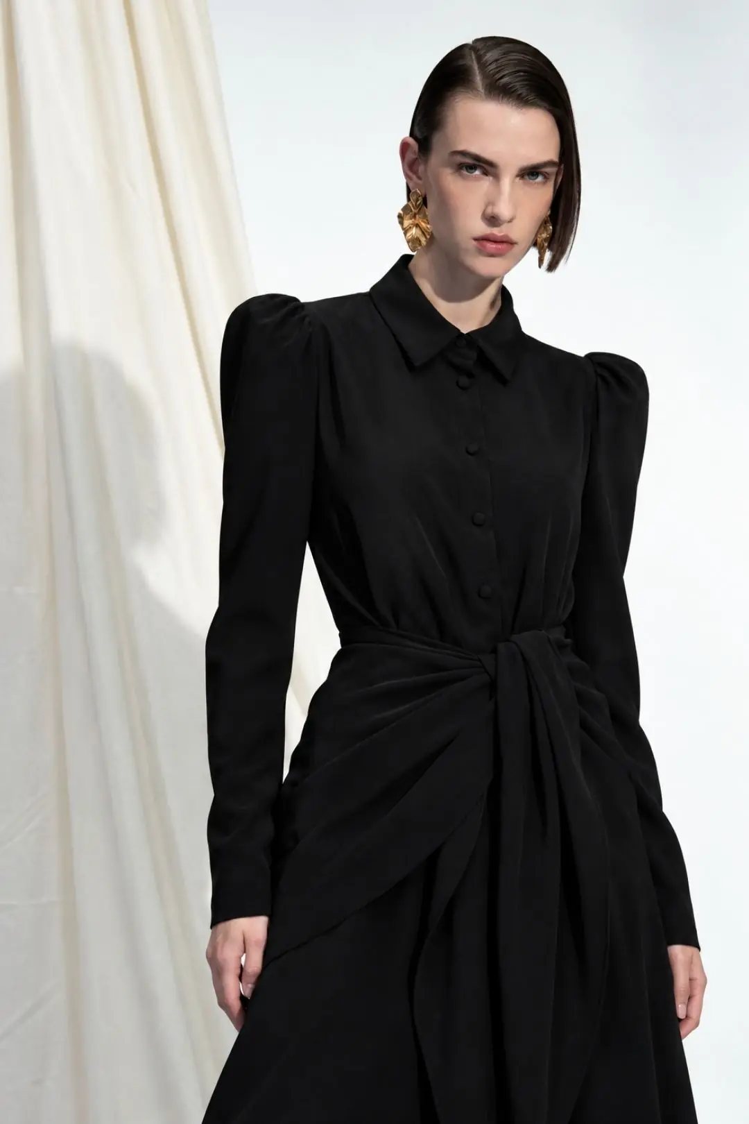 MARGOT Black Belted Maxi Dress, photo 2