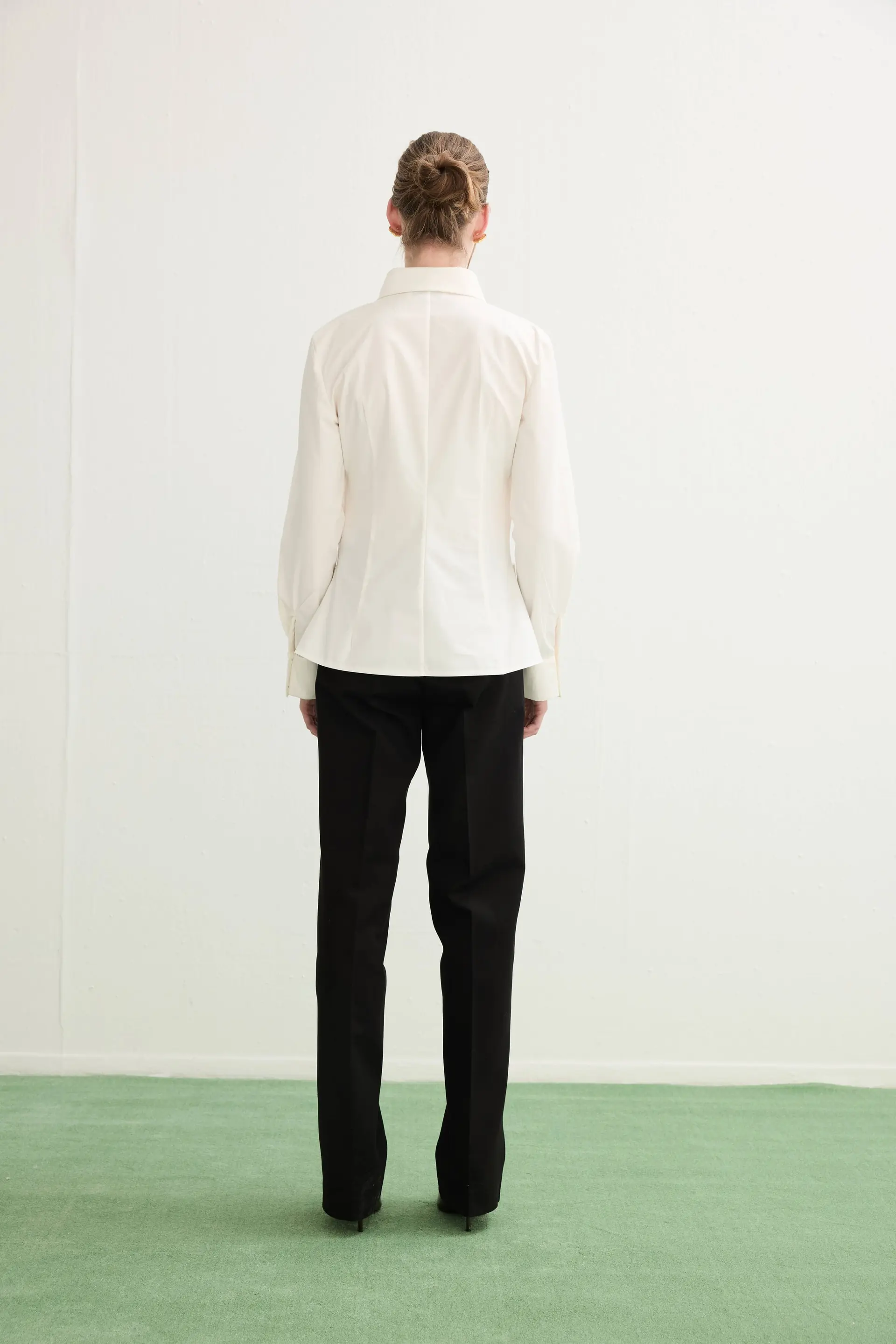 Waist-Draped Poplin Shirt – Ecru, photo 5