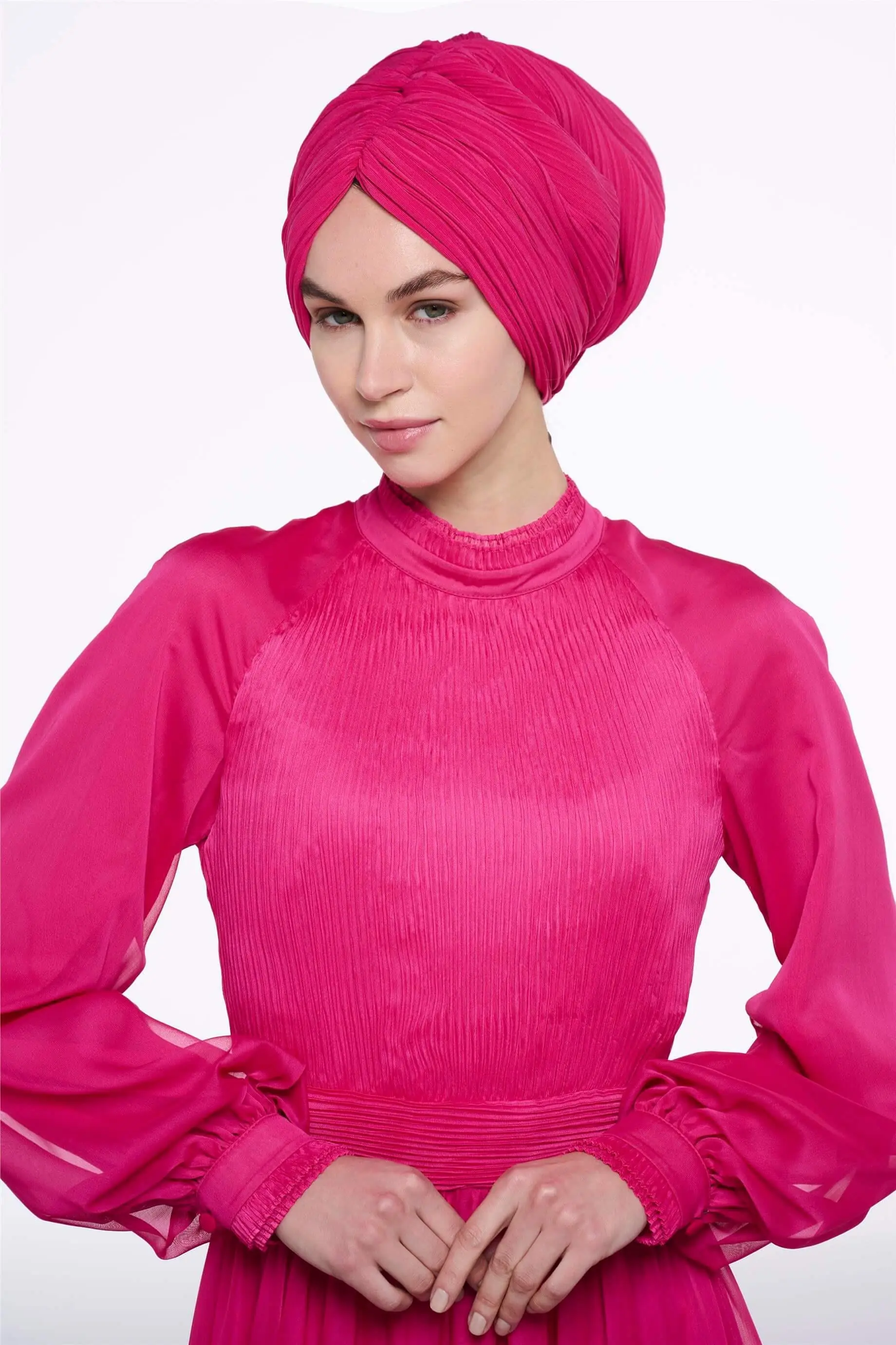 Cross-Wrap Bonnet – Fuchsia, photo 3