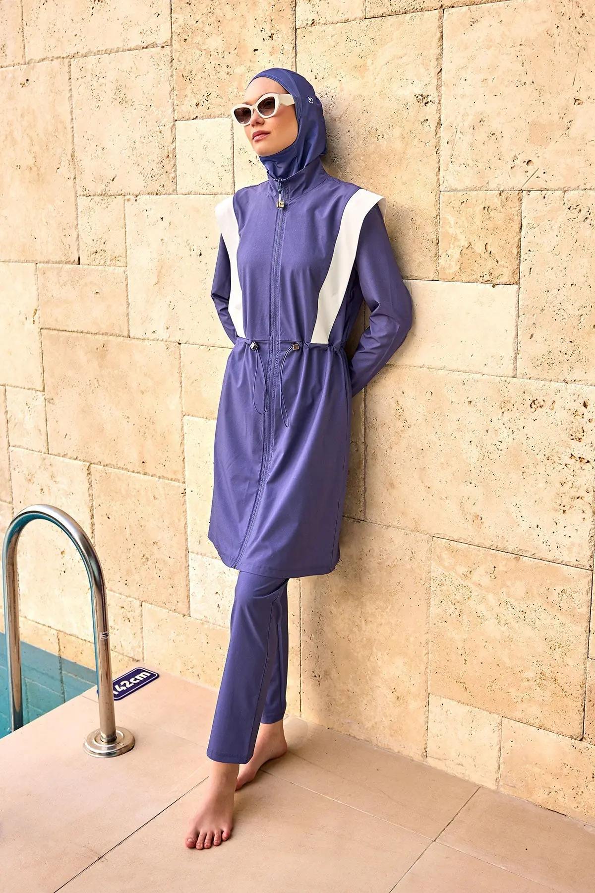 Marina Full Coverage Modest Swimsuit - Indigo, photo 4