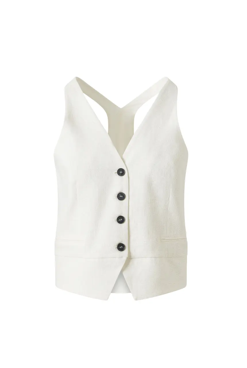 Muna Linen Vest - 100% Pure Linen, photo 2