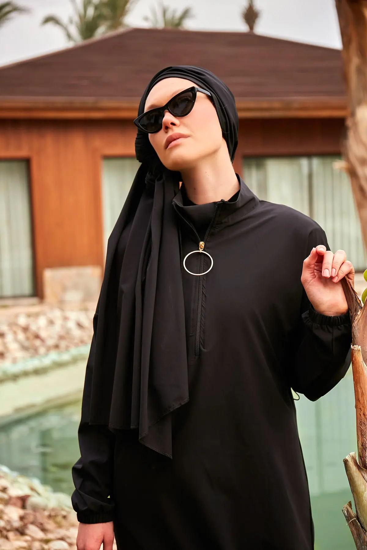 Woven Black Burkini Modest Swimwear M2402, photo 5