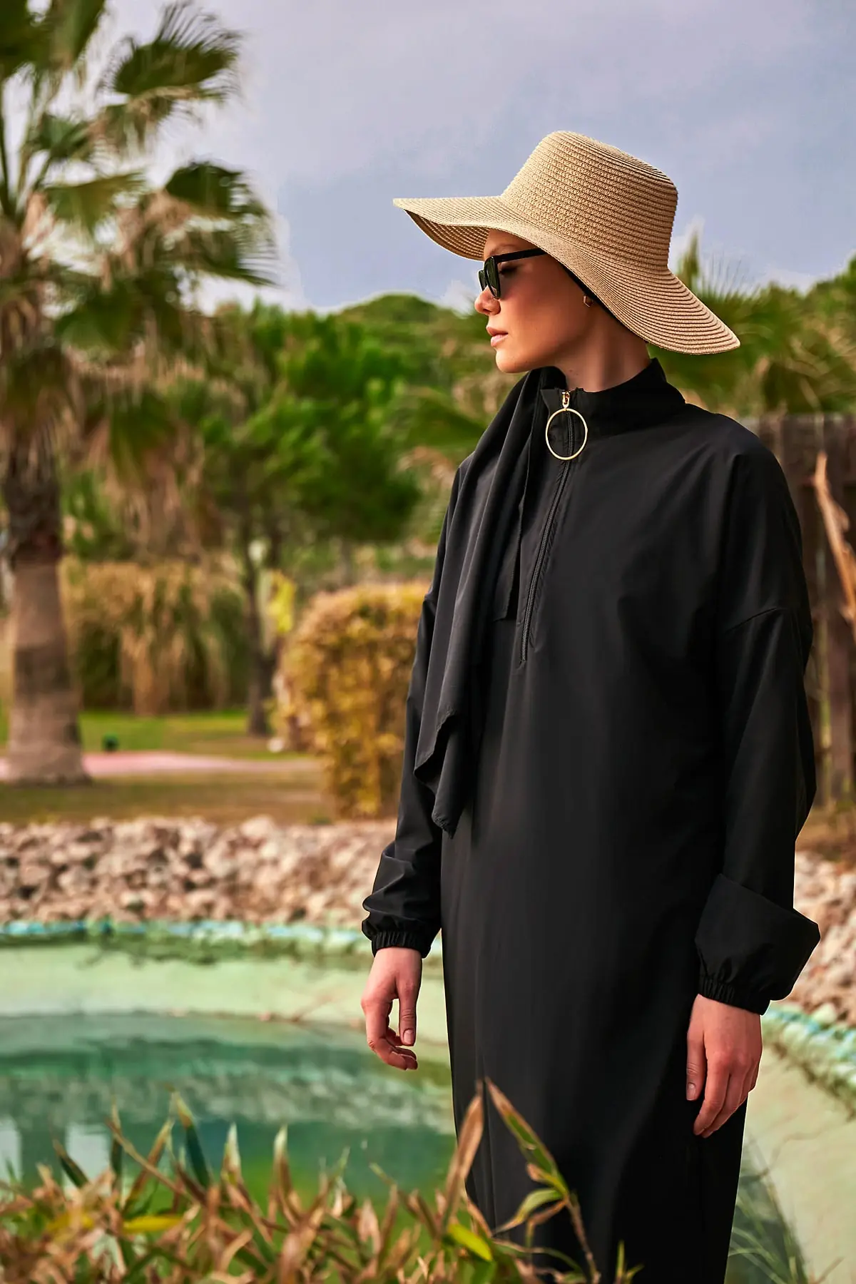 Woven Black Burkini Modest Swimwear M2402, photo 3