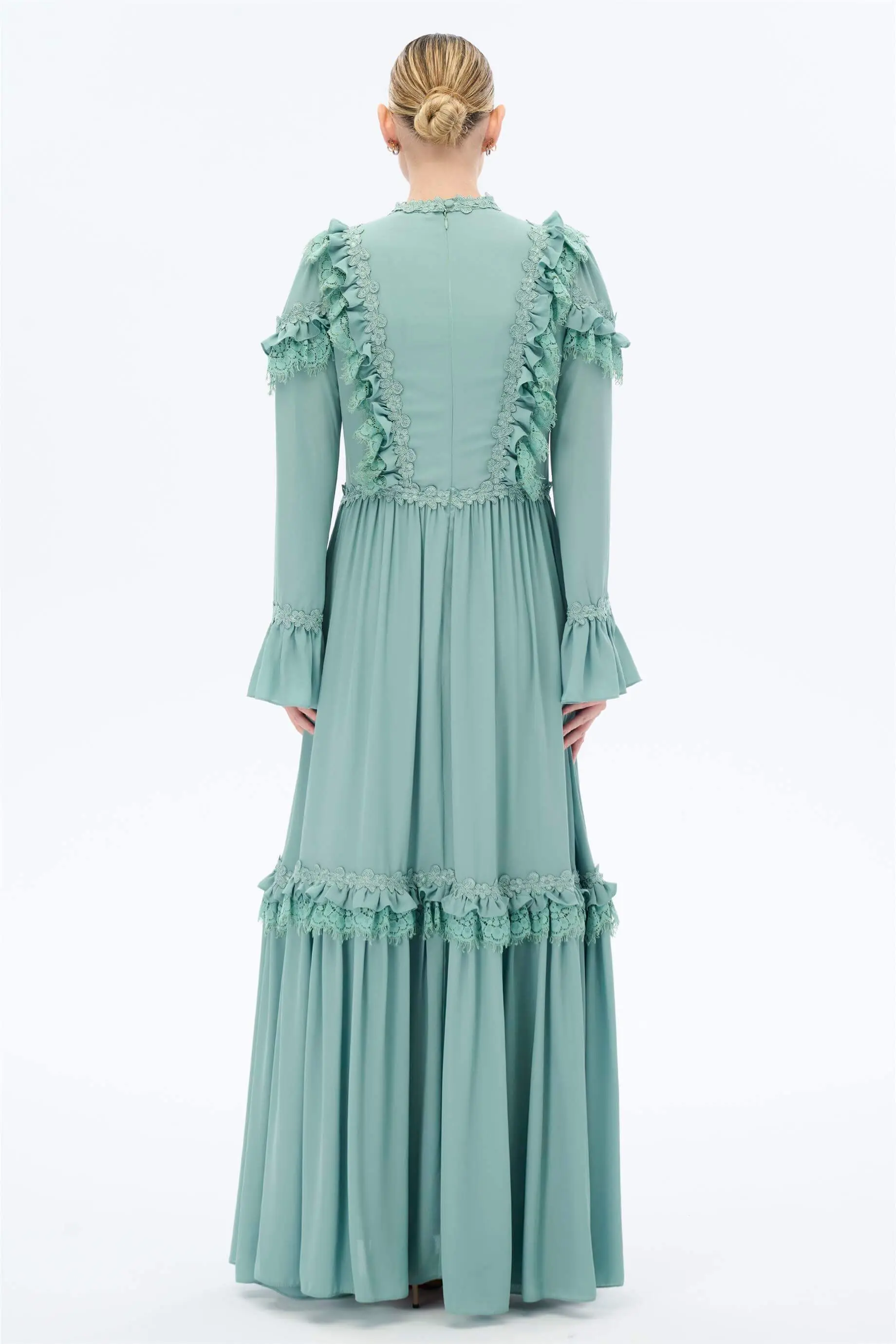 Elegant Lace-Detail Dress – Mint, photo 4
