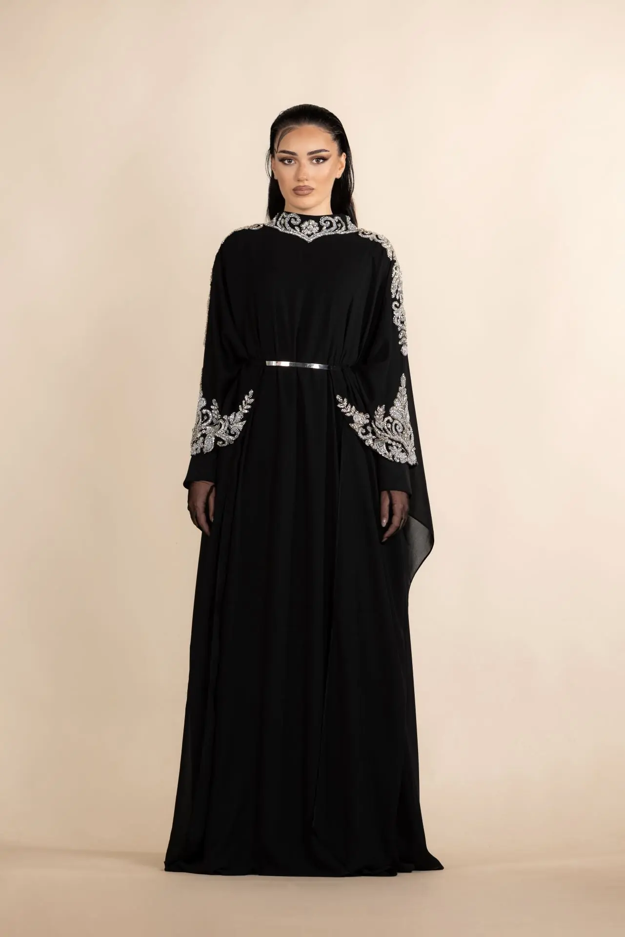 Shadow Star Embellished Abaya – Black, photo 3
