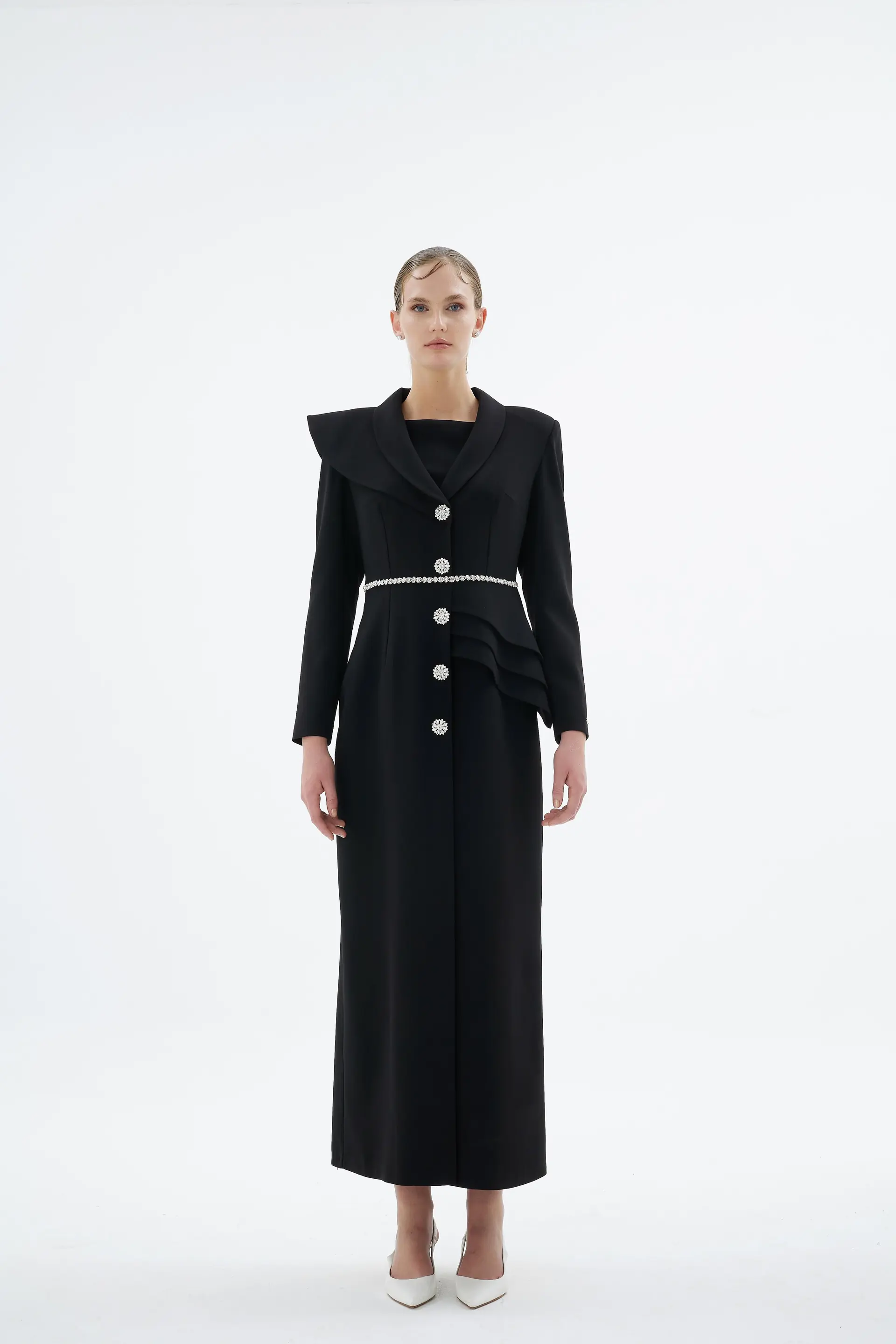 Liana Tailored Jacket Dress – Black