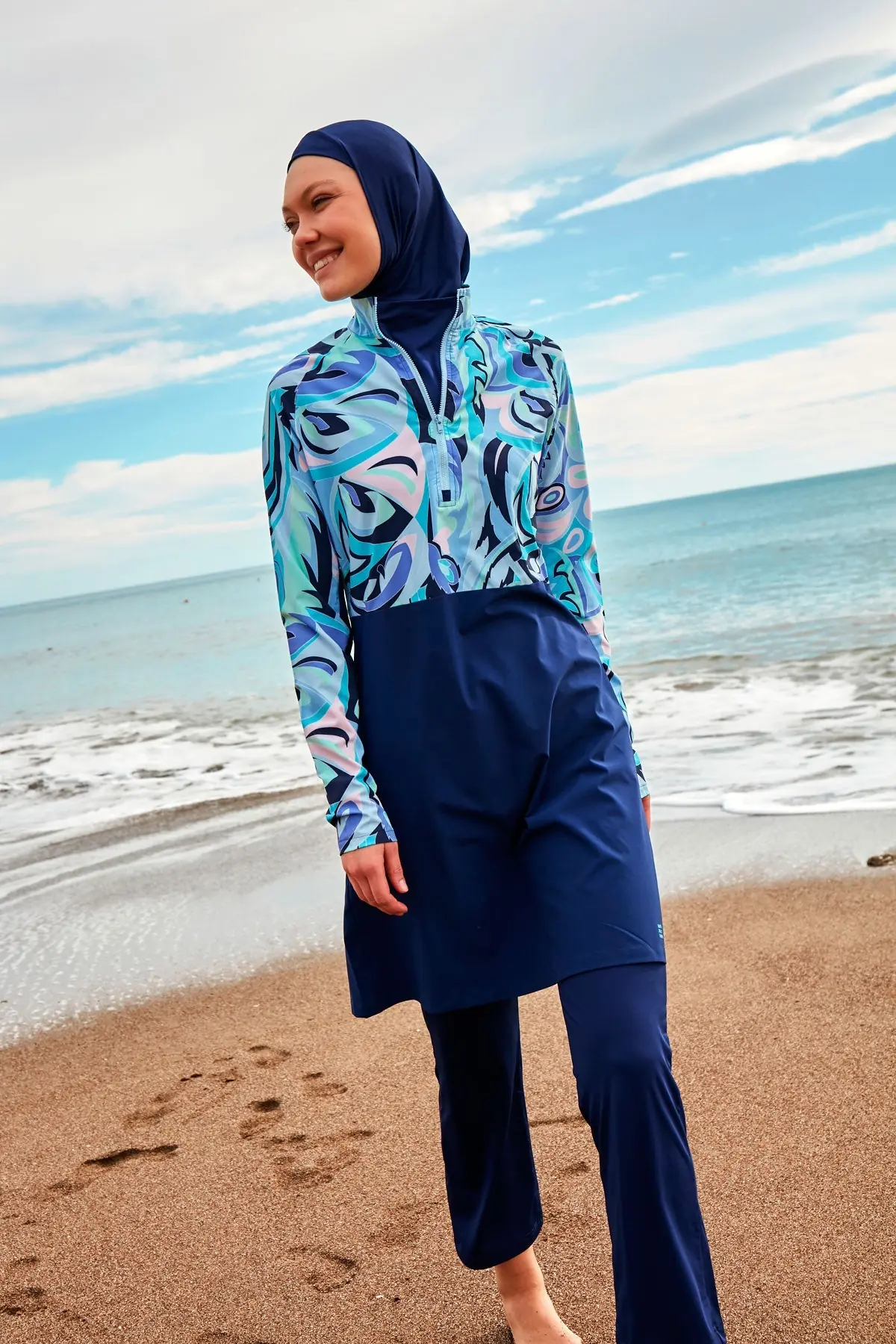 Woven Navy Burkini Modest Swimwear M2498, photo 3