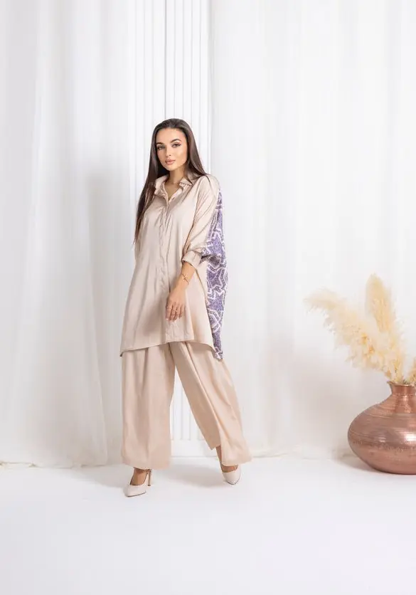 Beige Silk Co-ord Set, photo 4