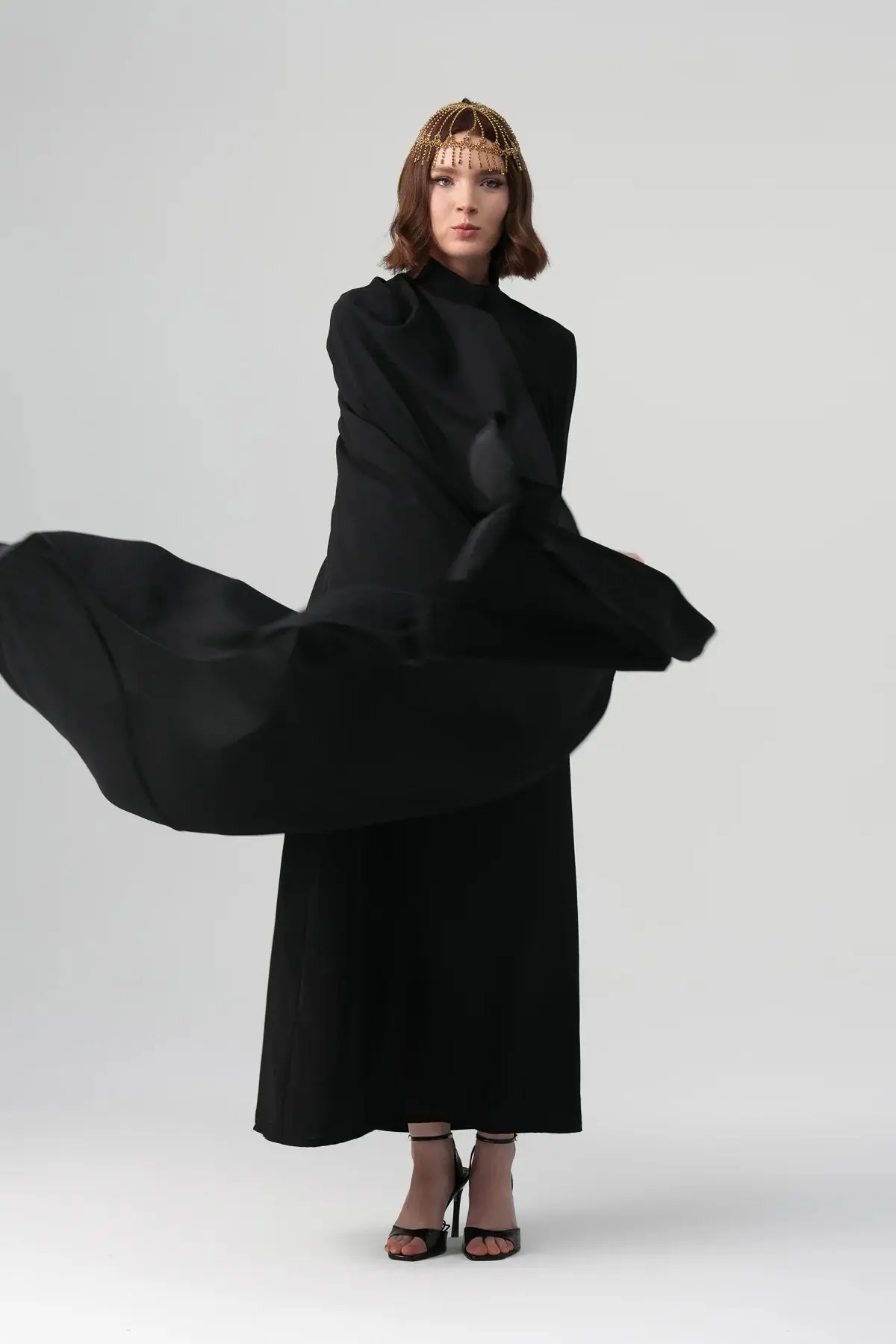 Infinity Cape Dress – Black, photo 3