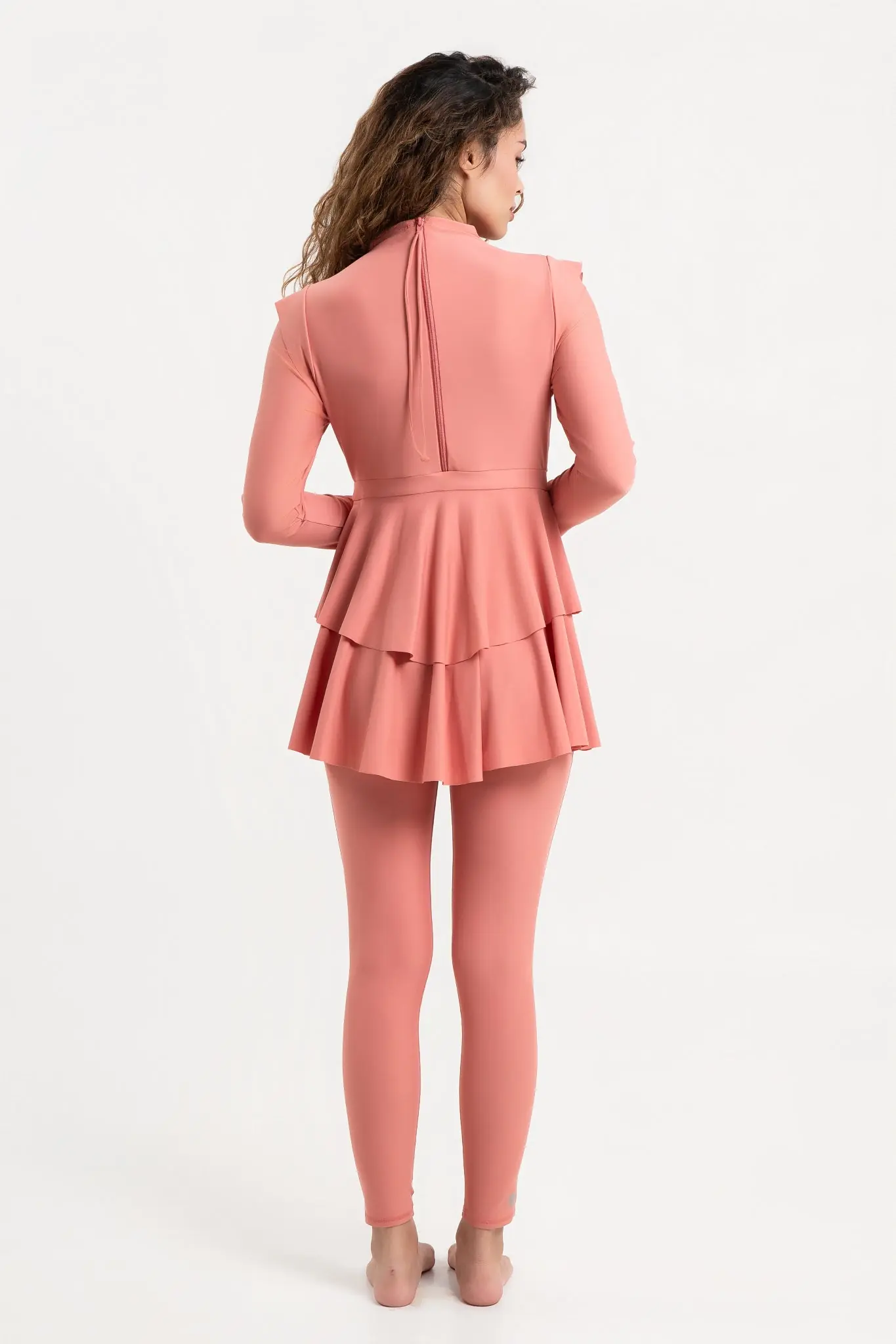Serena Swim Dress - Coral, photo 4