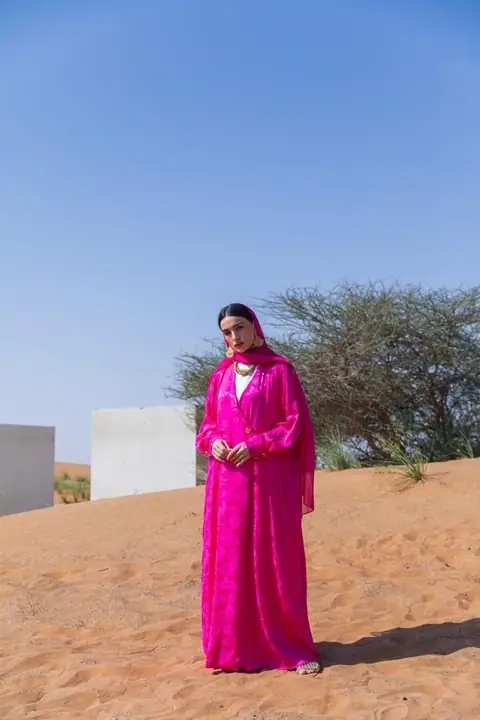 Viscose Fuchsia Bloom Abaya, photo 4