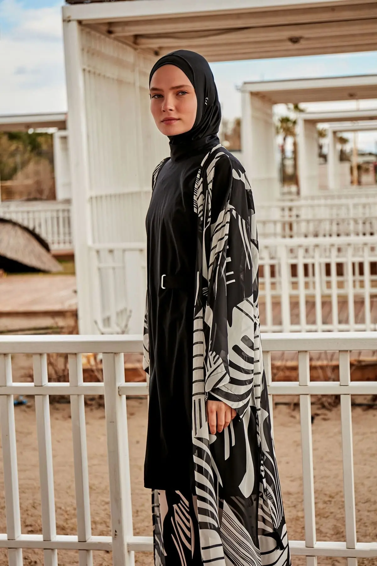 Woven Black Burkini Modest Swimwear M2424, photo 5