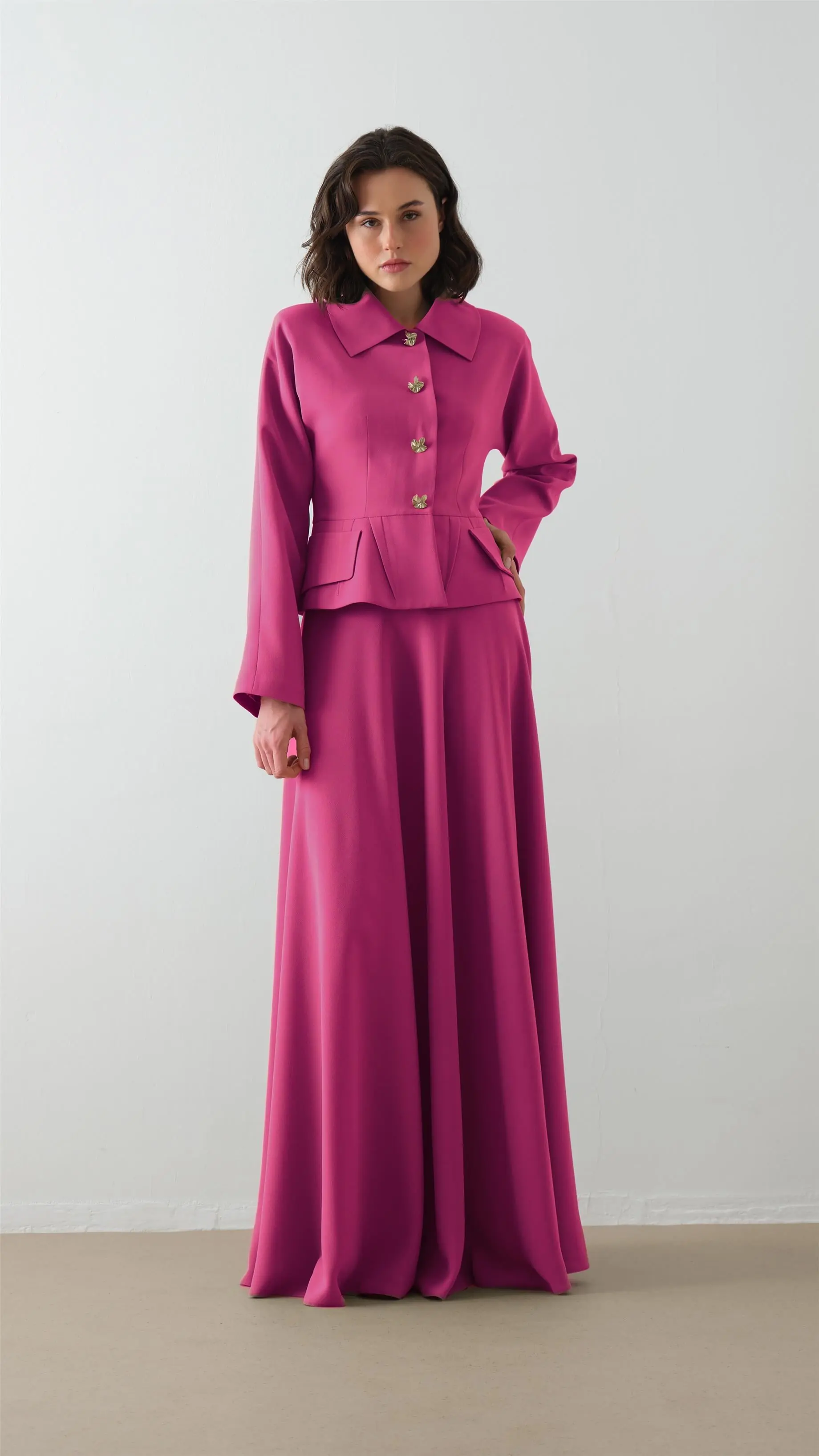 Jacket and Skirt Set - Fuchsia