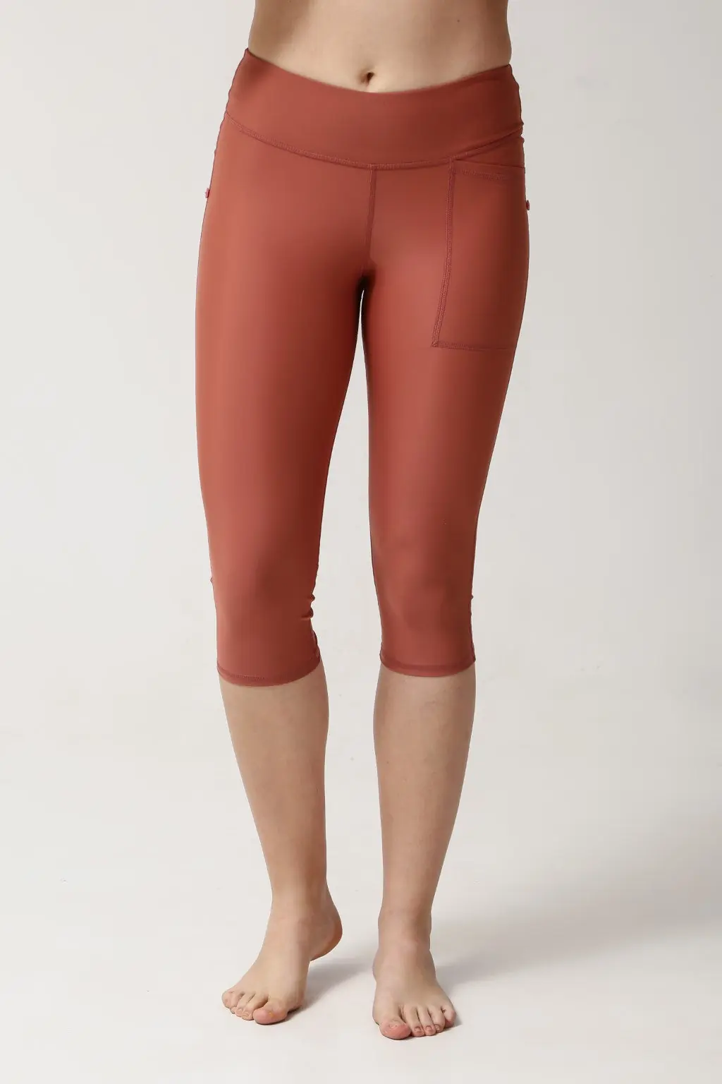 Capri Swimming Leggings with the Pocket - Clay