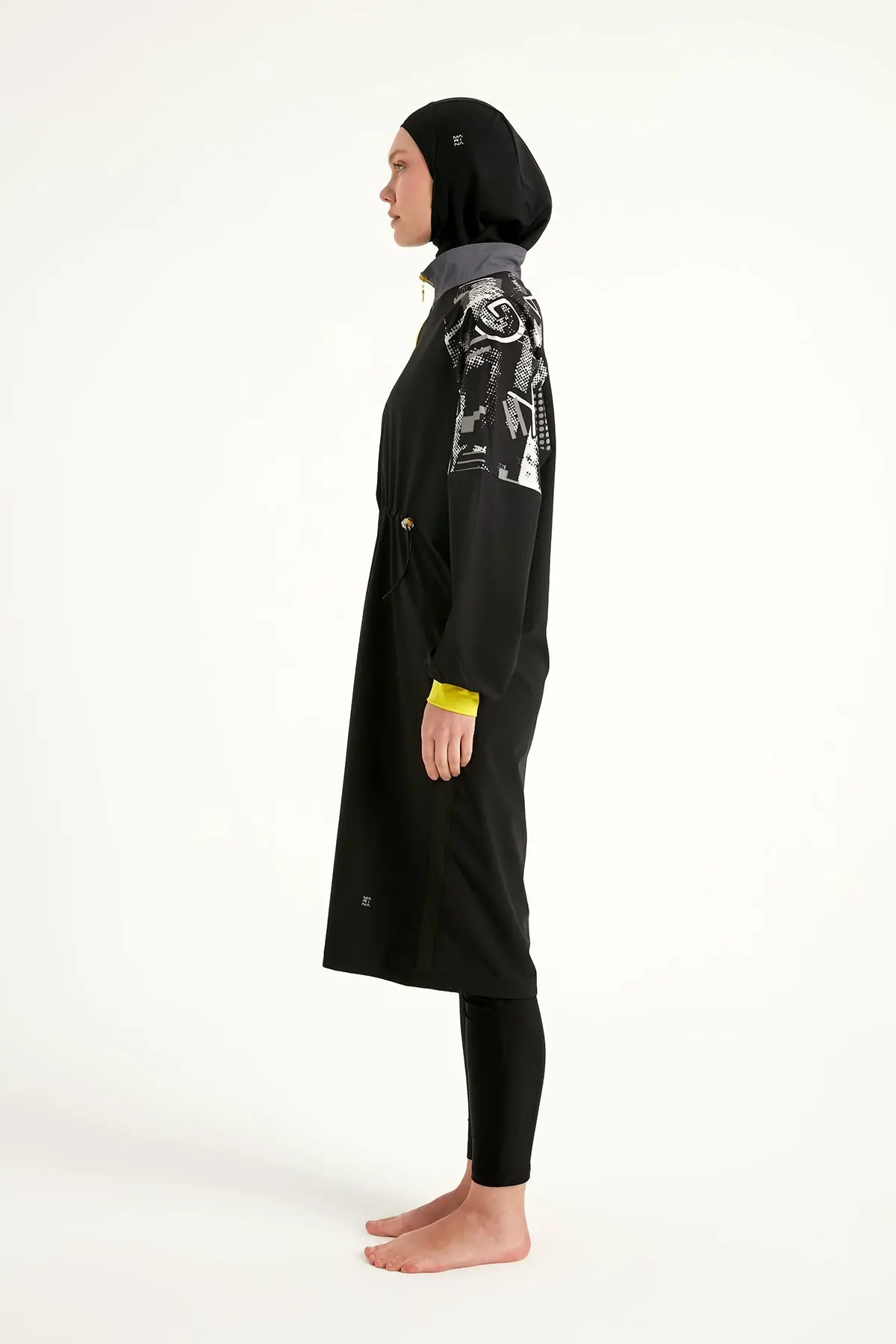Black Full Coverage Modest Burkini with Sleeve Detail M2512, photo 7