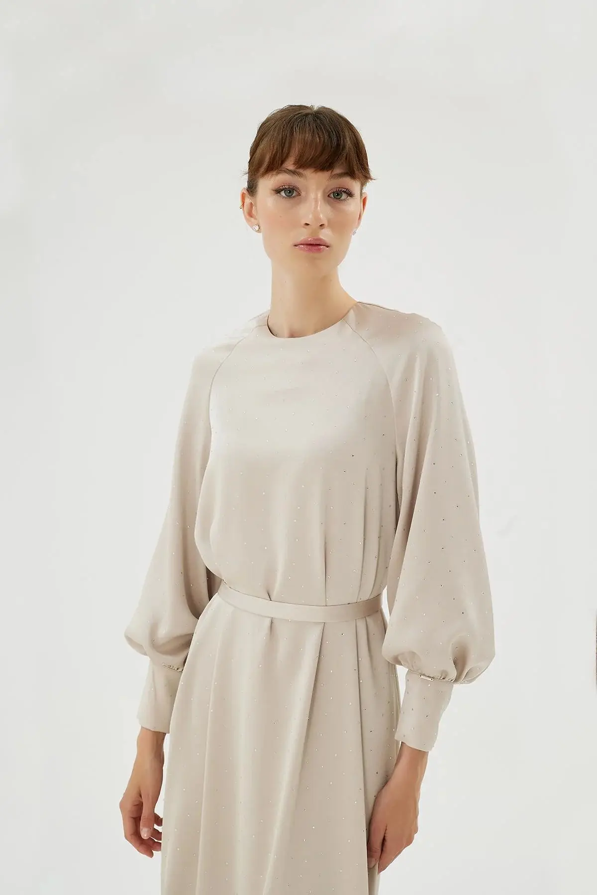 Eliza Embellished Dress – Beige, photo 3