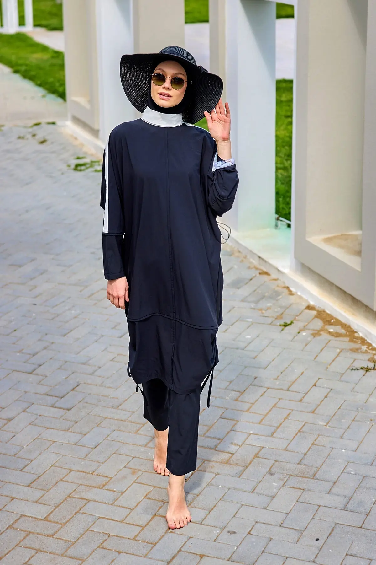 Black Full Coverage Modest Swimwear Burkini Set M2521-3, photo 6
