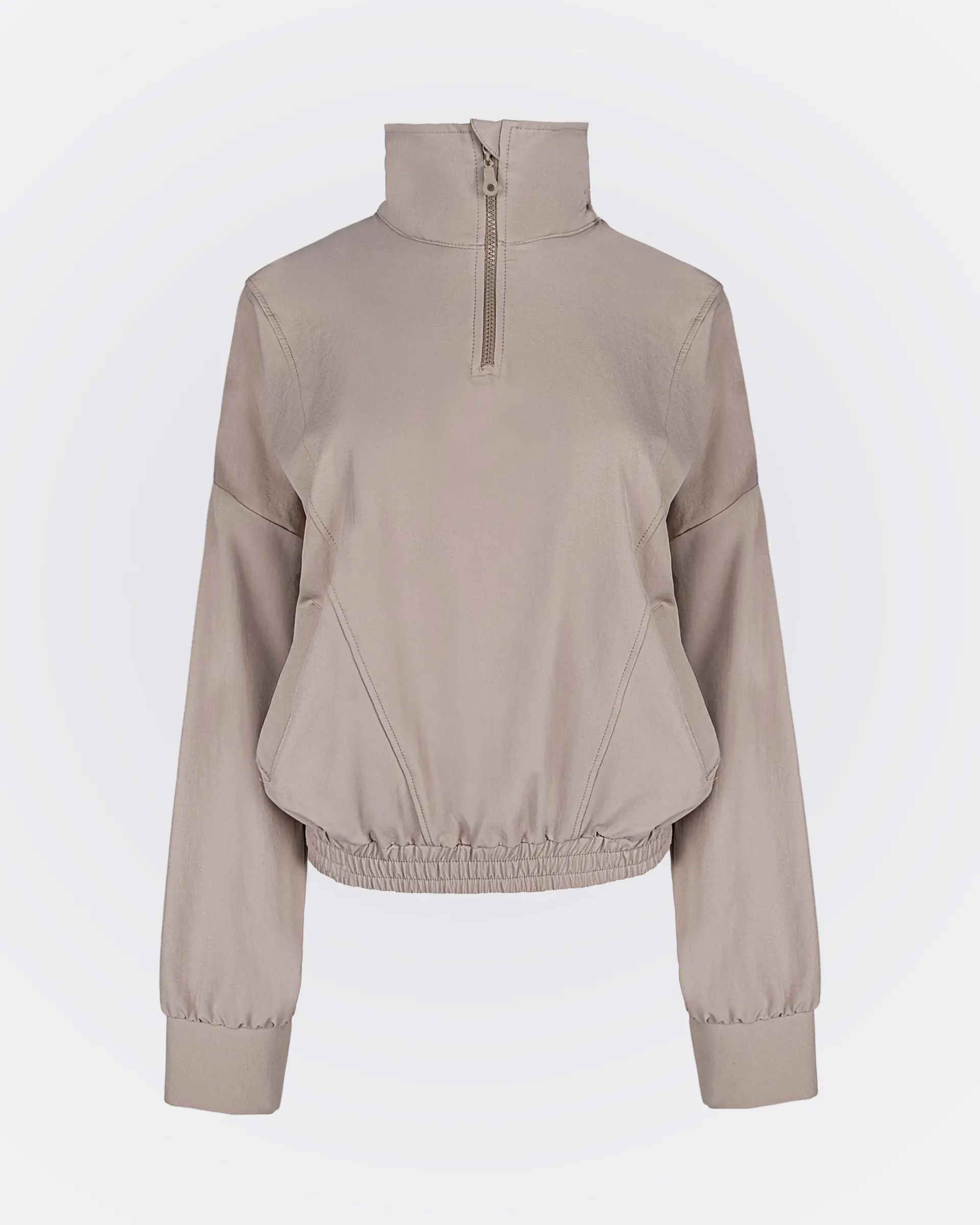 High-Neck Stretch Top – Beige