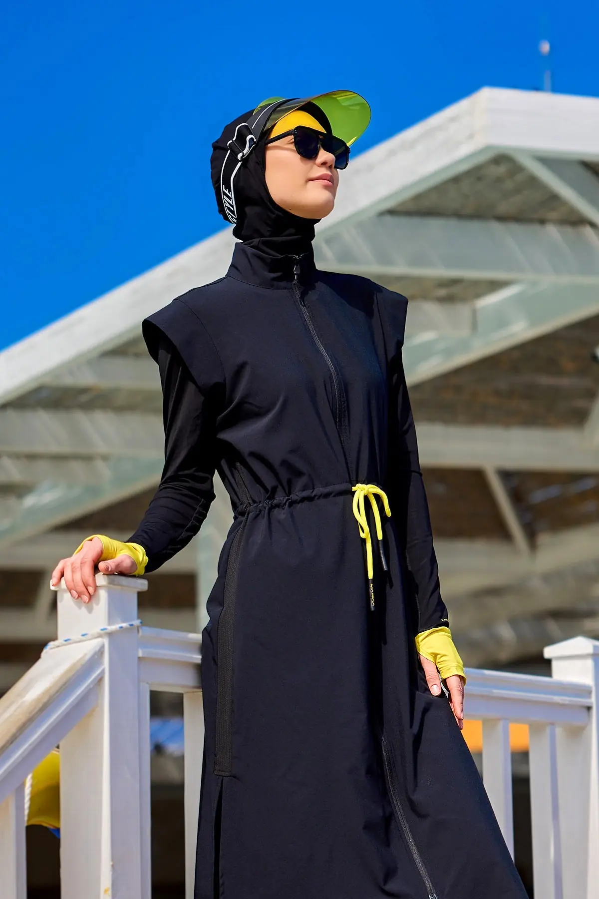 Marina Black Full Coverage Islamic Swimwear Burkini Set M2501-1, photo 4